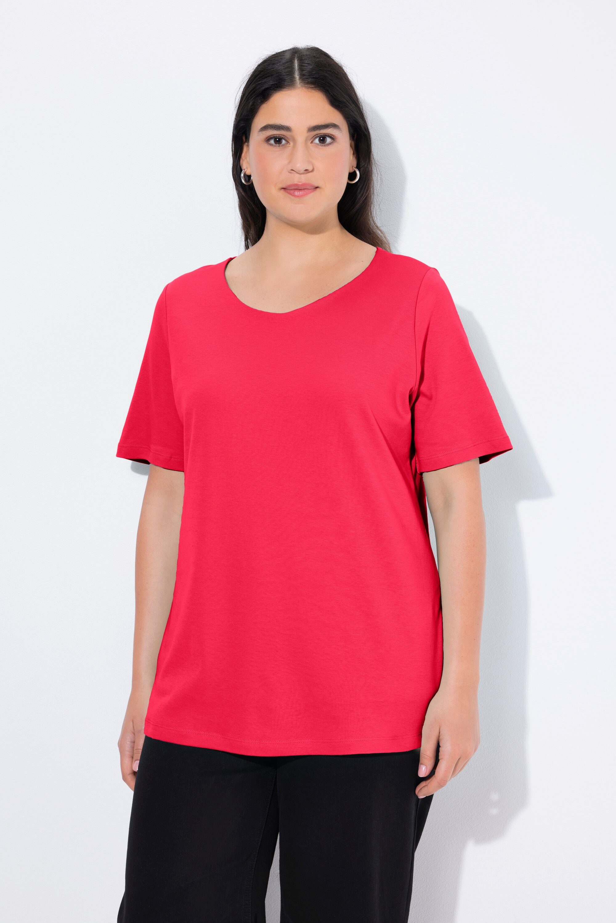 Ulla Popken T-Shirt Shirt doppellagige Vorderseite günstig online kaufen