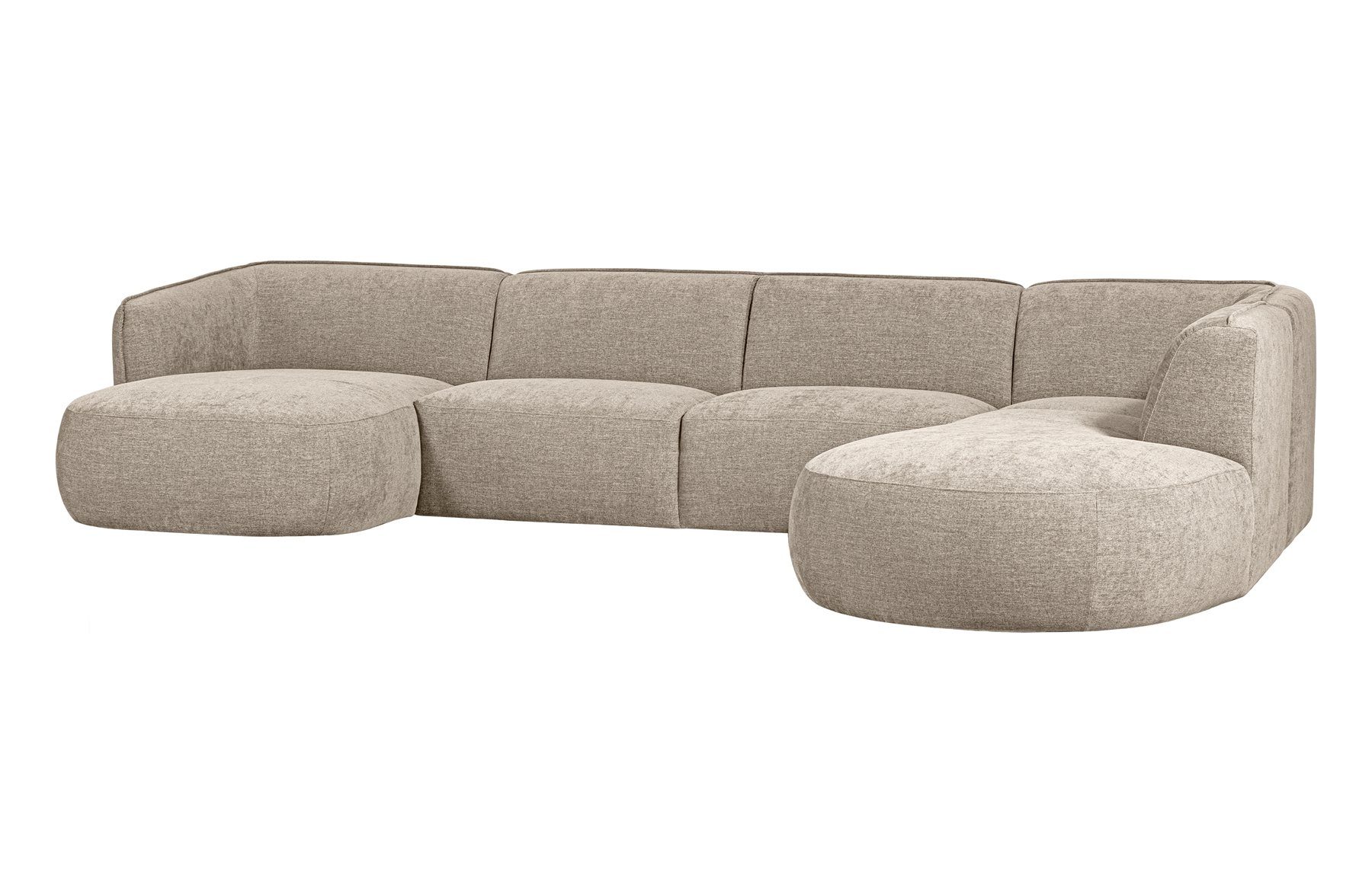 WOOOD Ecksofa Wohnlandschaft Polly rechts - Stoff Sand, freistellbar