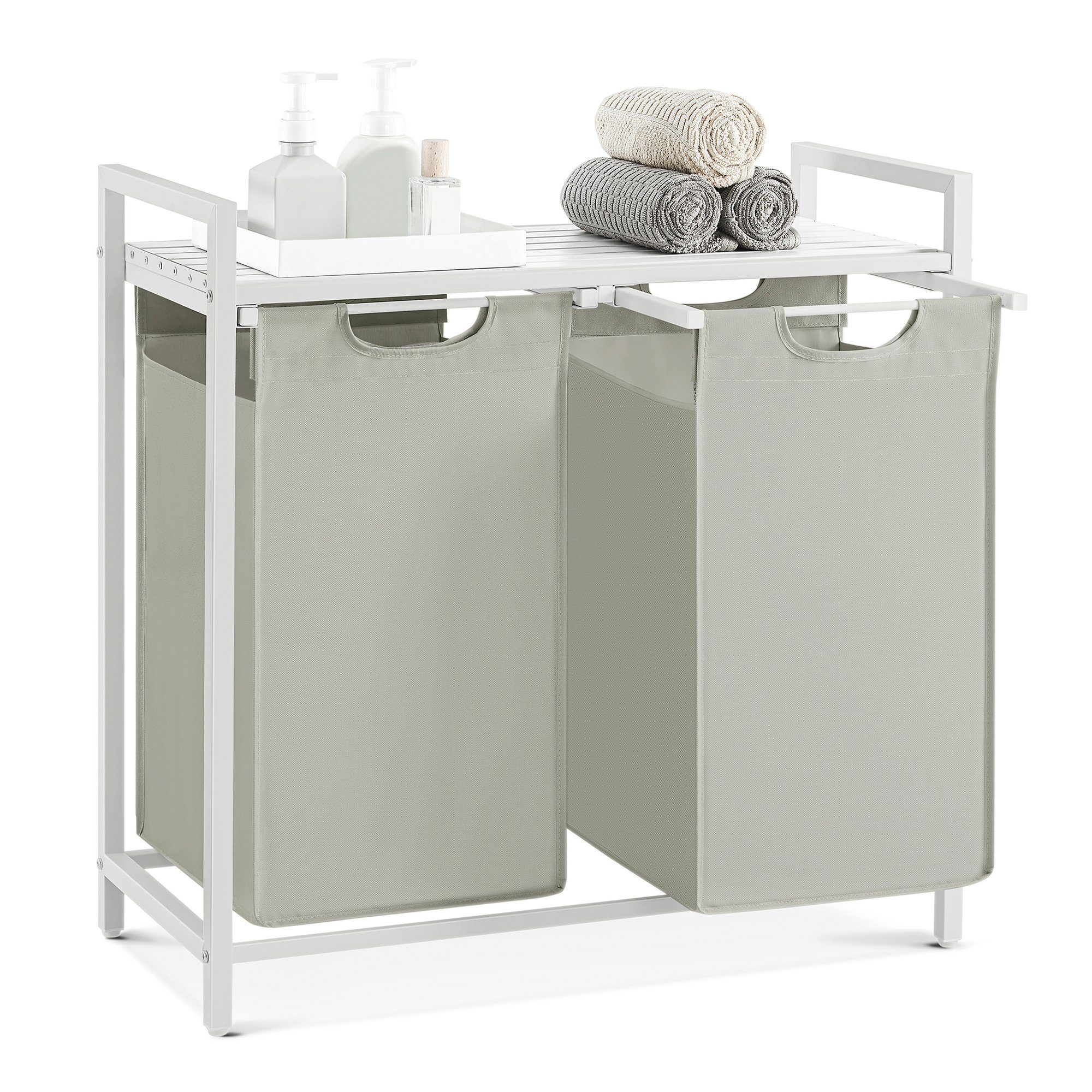 VASAGLE Wäschekorb, 2 Wäschesäcke aus Oxford-Gewebe, abnehmbar, 2 x 46 L günstig online kaufen