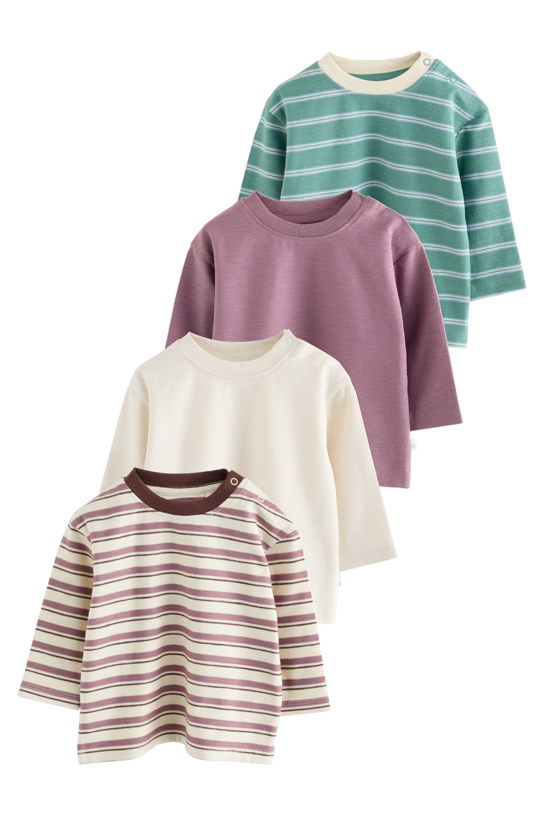 Next Langarmshirt Langarmshirts für Babys, 4er-Pack (4-tlg)