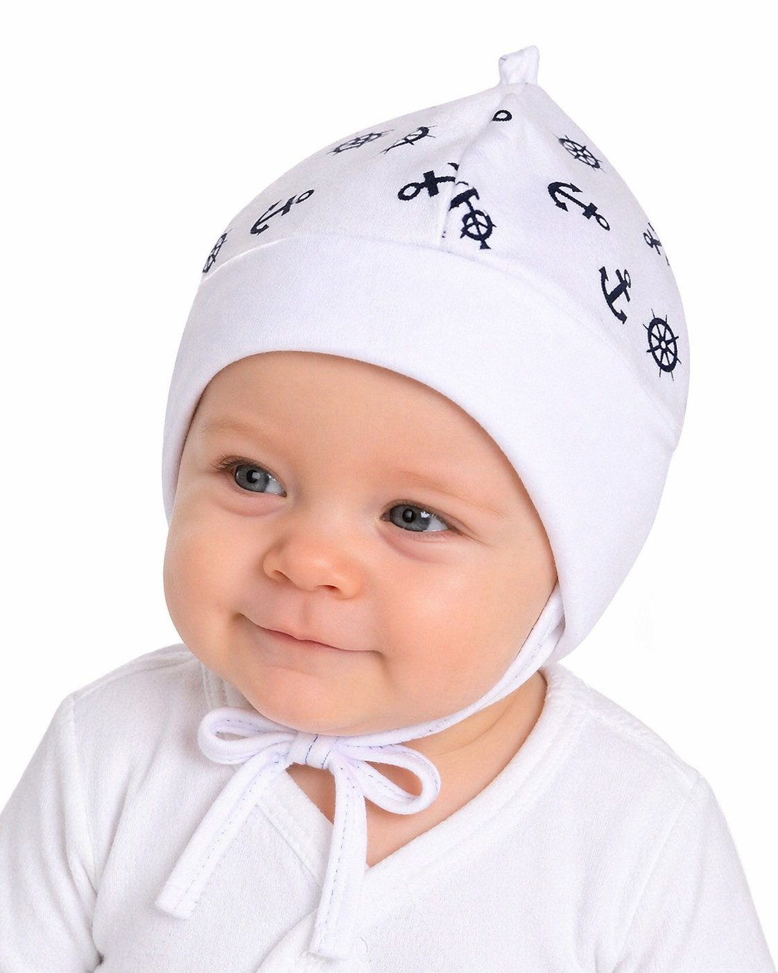 Erstlingsmütze Mütze für Neugeborene Babymütze Baby Haube mit Muster