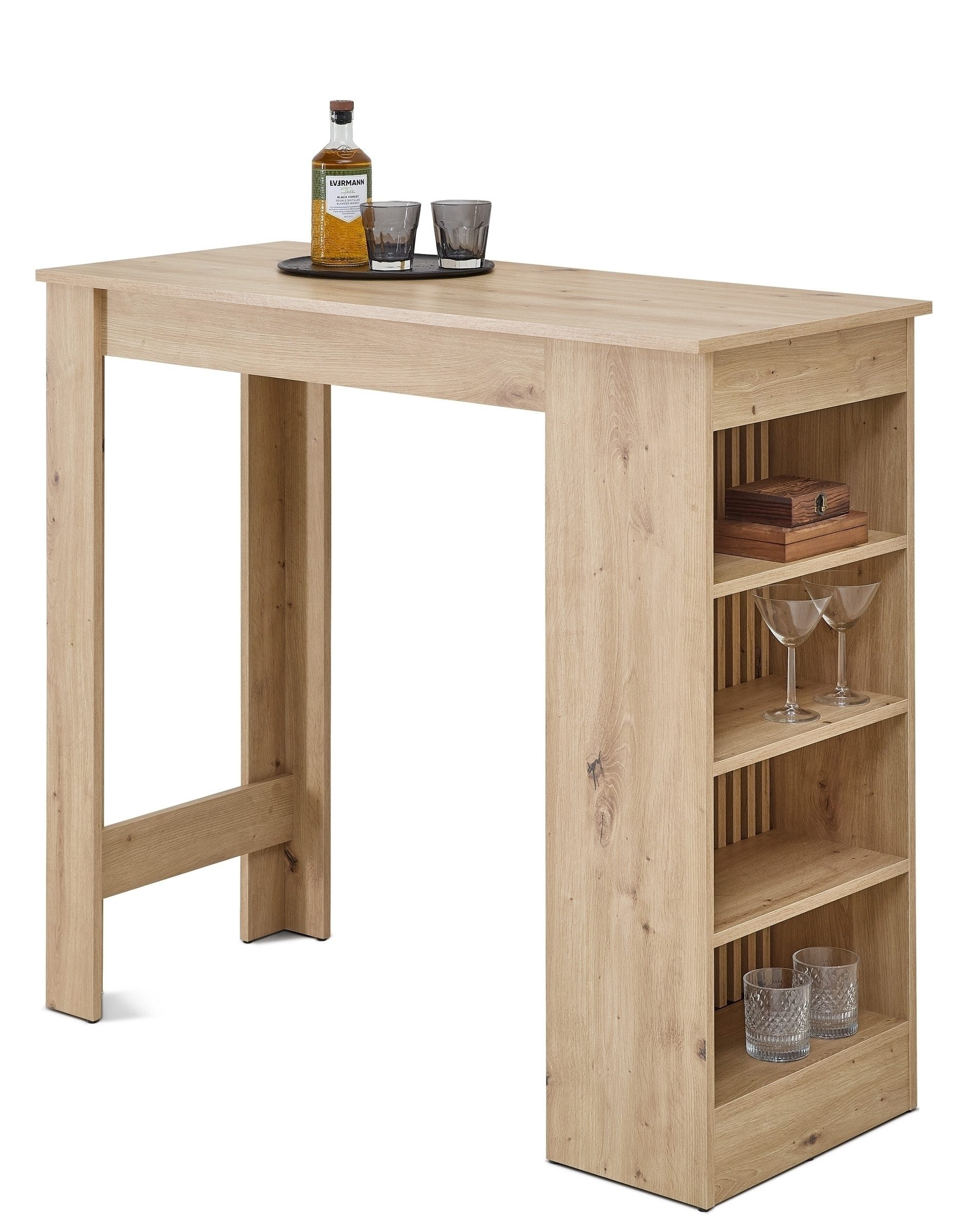 PREISBRECHER Bartisch Mojito, in Artisan Eiche Dekor, schwarz - 115x103x50cm (BxHxT)