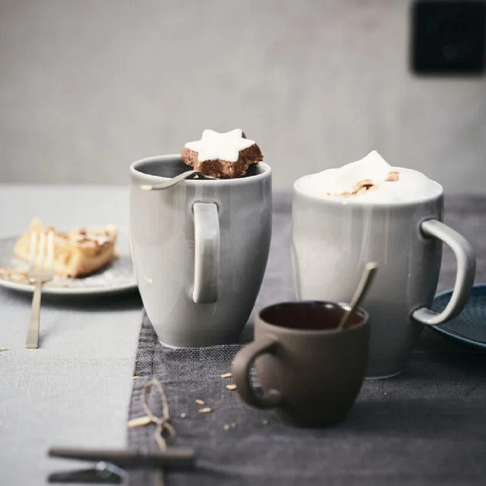 Rosenthal Becher Rosenthal Junto Pearl Grey Becher - Rund - R 7,8 cm, Porzellan