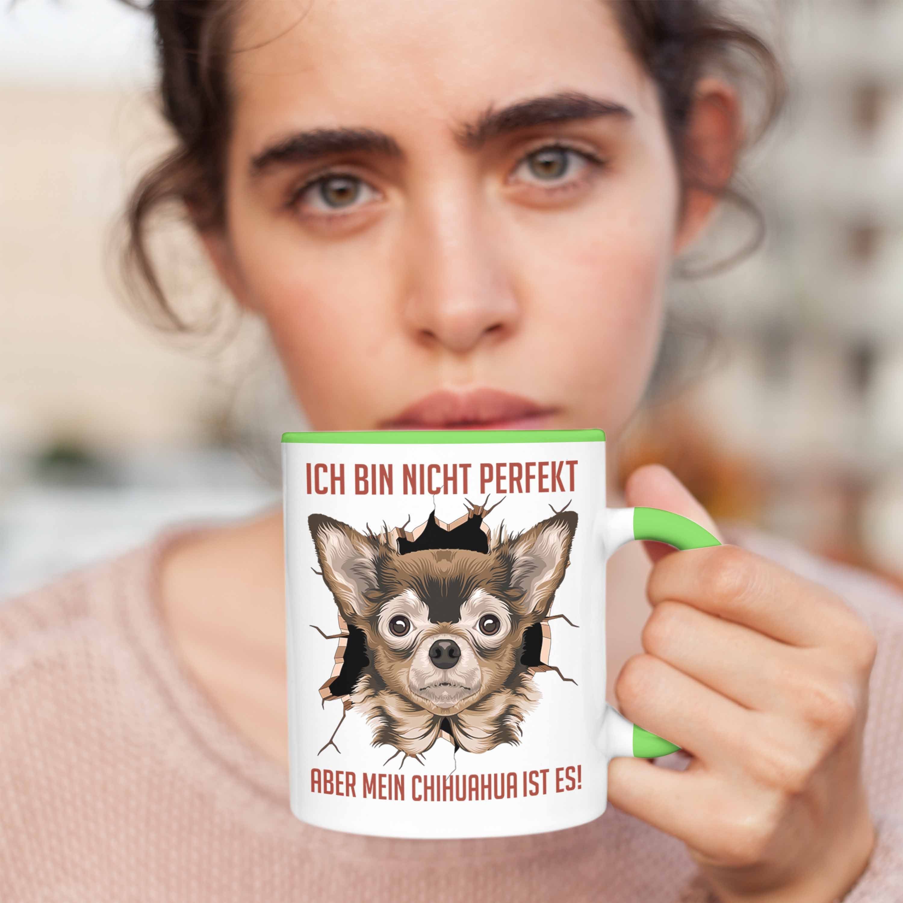 Trendation Tasse Chihuhahua Geschenkidee Kaffee-Becher Grün Tasse Geschenk Frauchen Besitzer