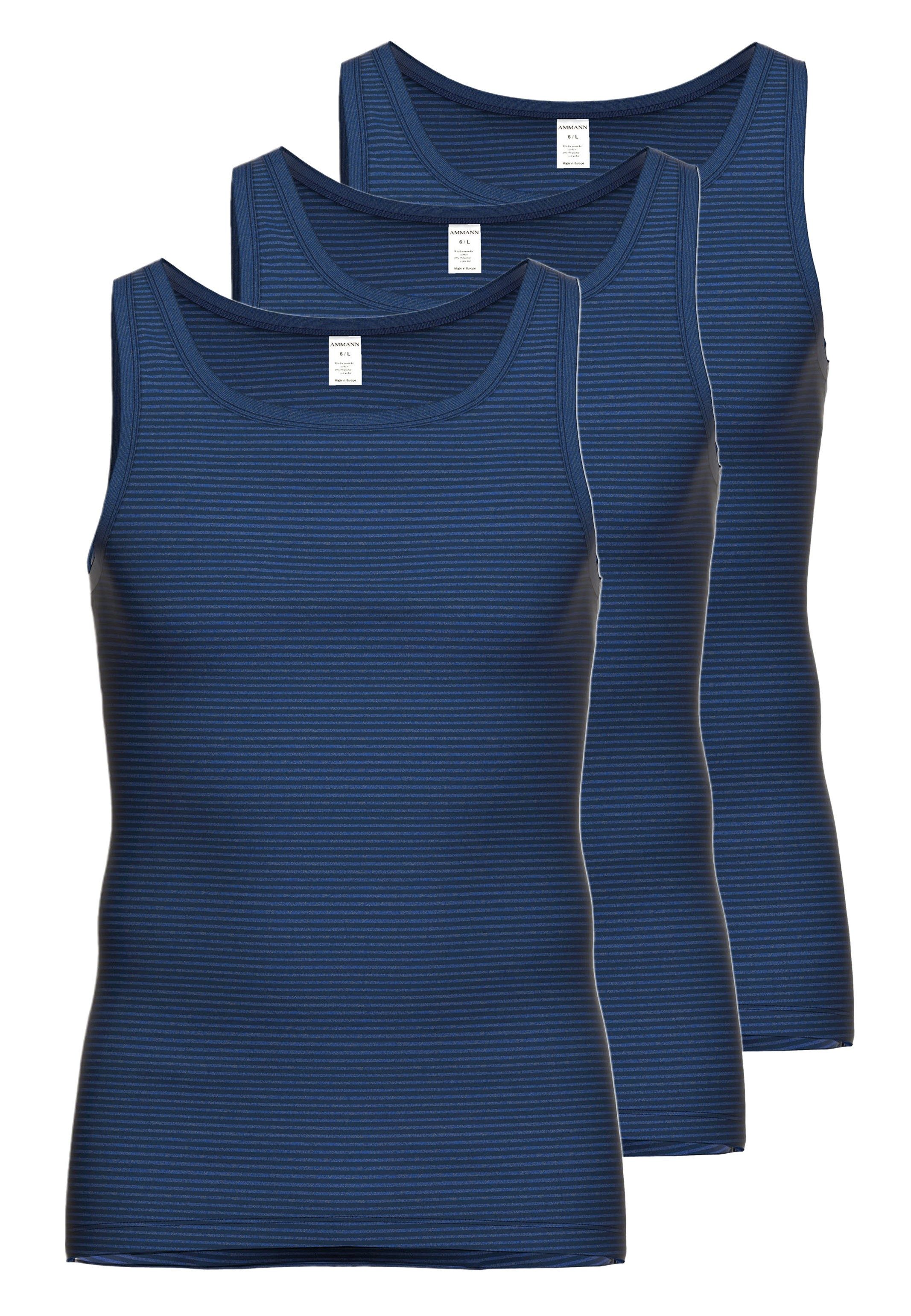 Unterhemd 3er Pack Jeans Feinripp