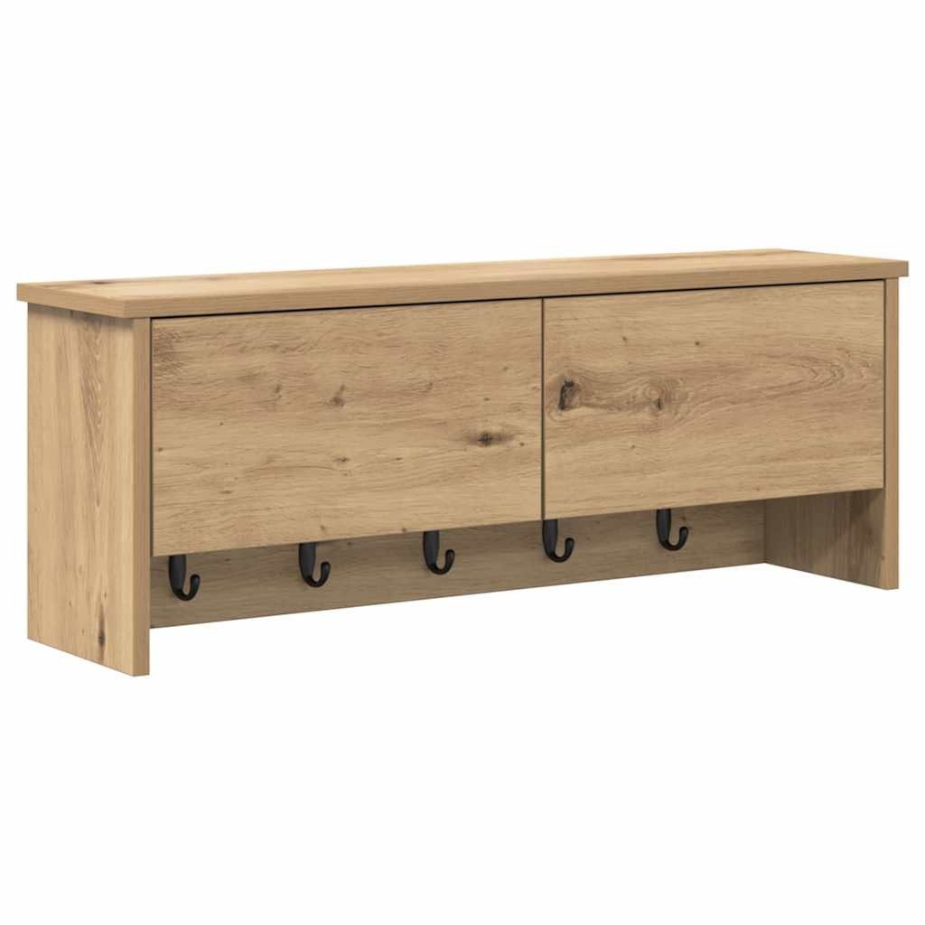 vidaXL Regal Wandmontierter nachttisch mit Tür Artisan-Eiche 80 x 20 x 30 cm, 1-tlg.