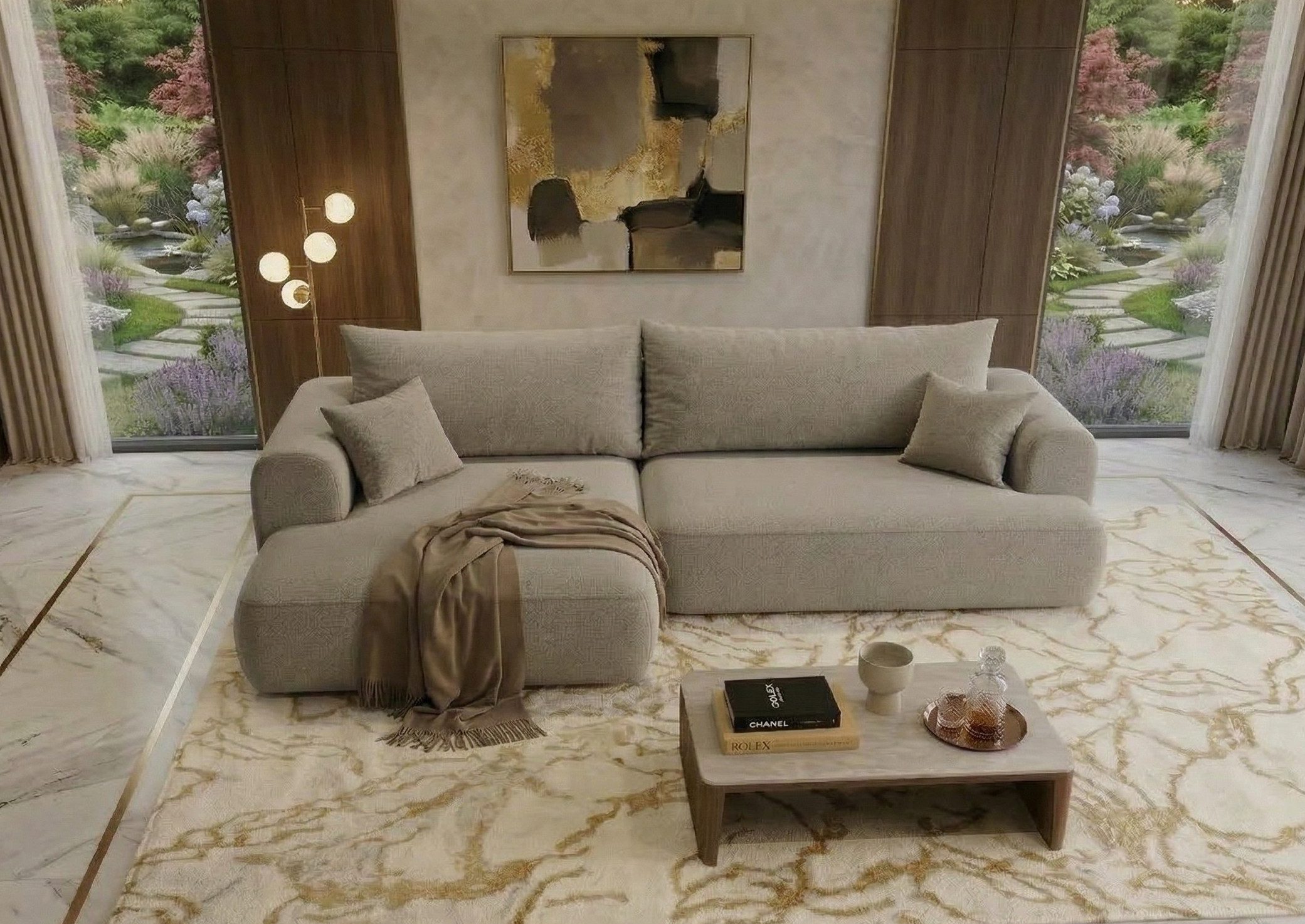 B&B Home Big-Sofa Sofa Vitton mit Schlaffunktion L-Form mit Bettkasten, L-Form Couch rechts oder links