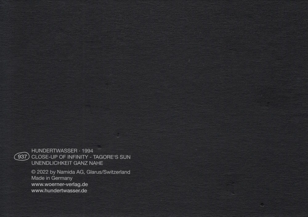 Kunstkarte ganz Postkarte "Unendlichkeit nahe" Hundertwasser