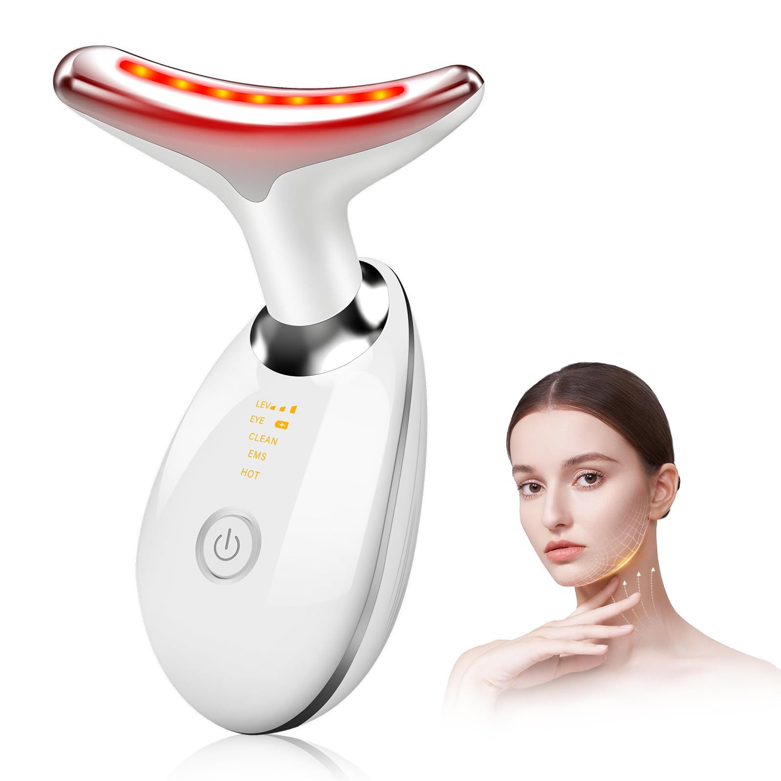 Gesichtsmassagegerät Elektrisches Hals Gesichtsmassagegerät mit 3 Modi EMS-Mikrostrom