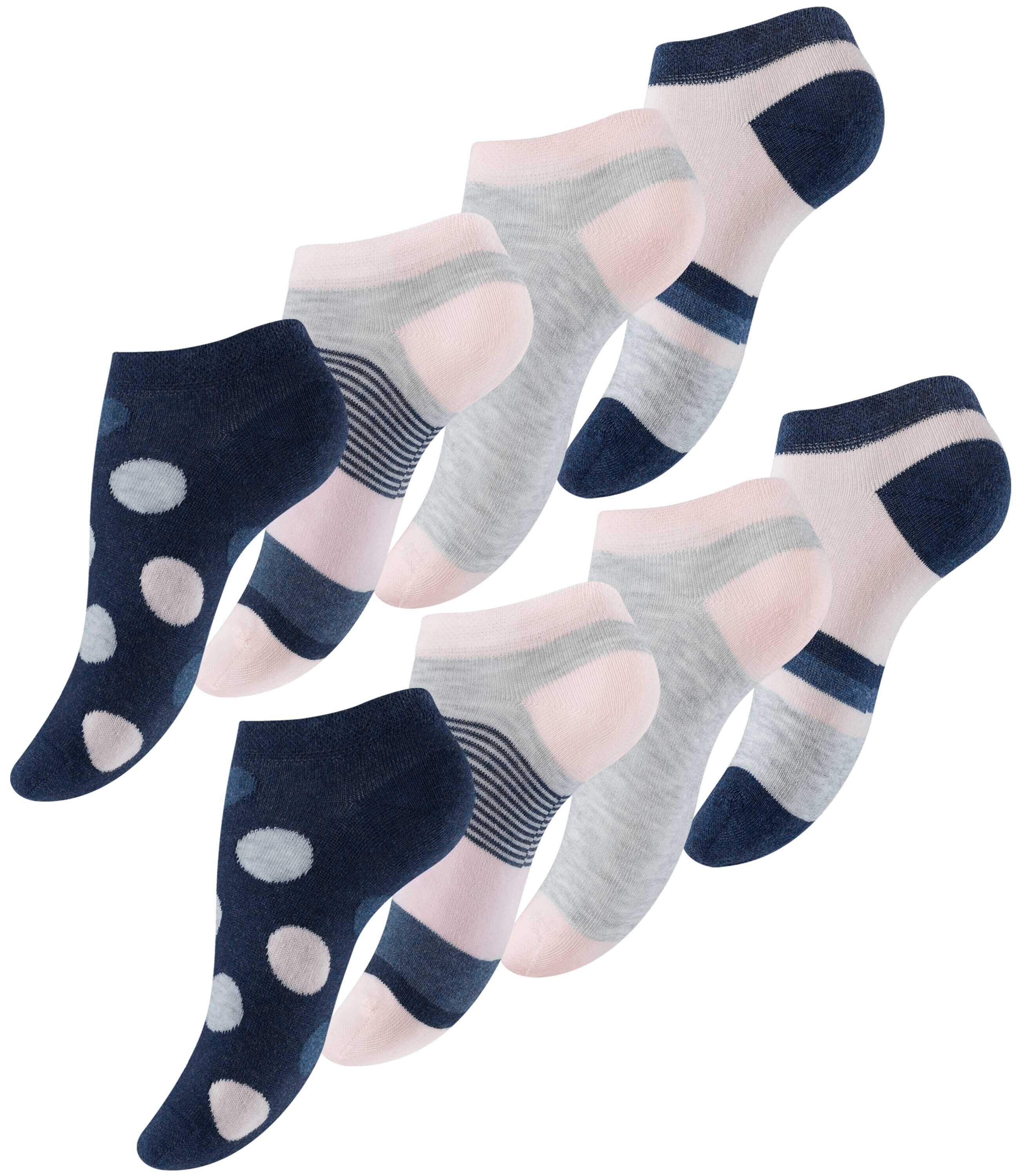 (8-Paar) Baumwollqualität, angenehmer in Sneakersocken Sneaker-Socken Vincent Creation® im Mustermix trendigen