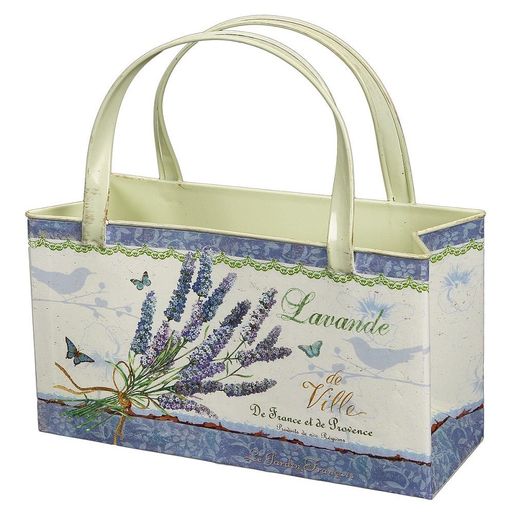 Linoows Pflanzkübel Pflanztopf Lavendel, Pflanzgefäß, Blumentopf, Pflanzentopf Tasche, Landhaus Pflanzgefäß