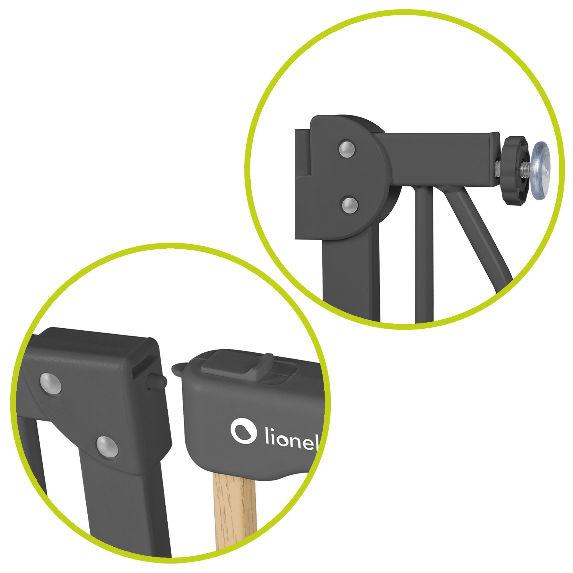 lionelo Türschutzgitter Truus Slim und Led (TOP),  ohne Bohren Metall 90° Stop beidseitig schwenkbar 75-105cm