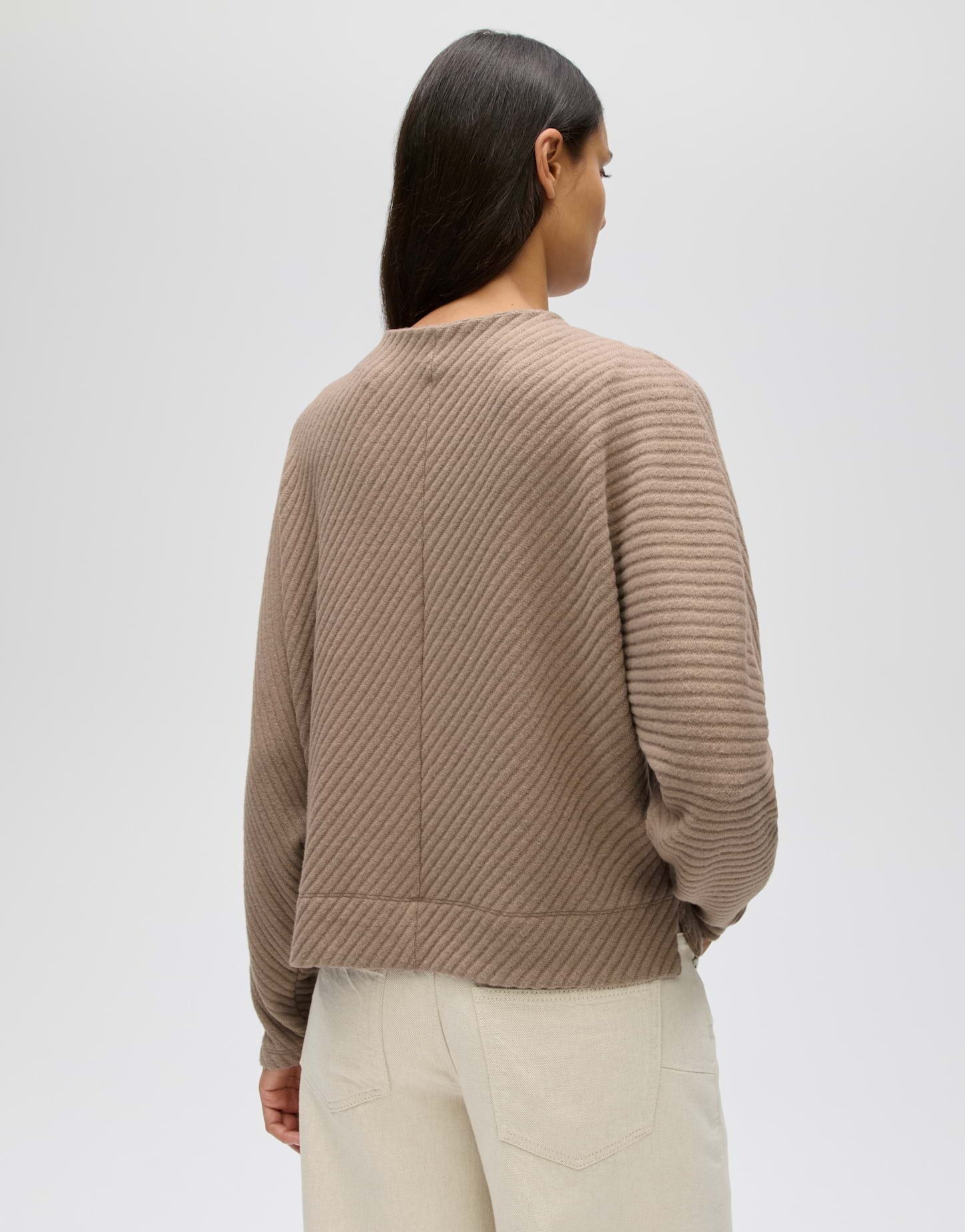 OPUS Langarmshirt Sorizon aus Cord mit samtiger Oberfläche Schmal zulaufende Form mit Fledermausärmeln und samtiger Cordoptik – Bild 3 von 5