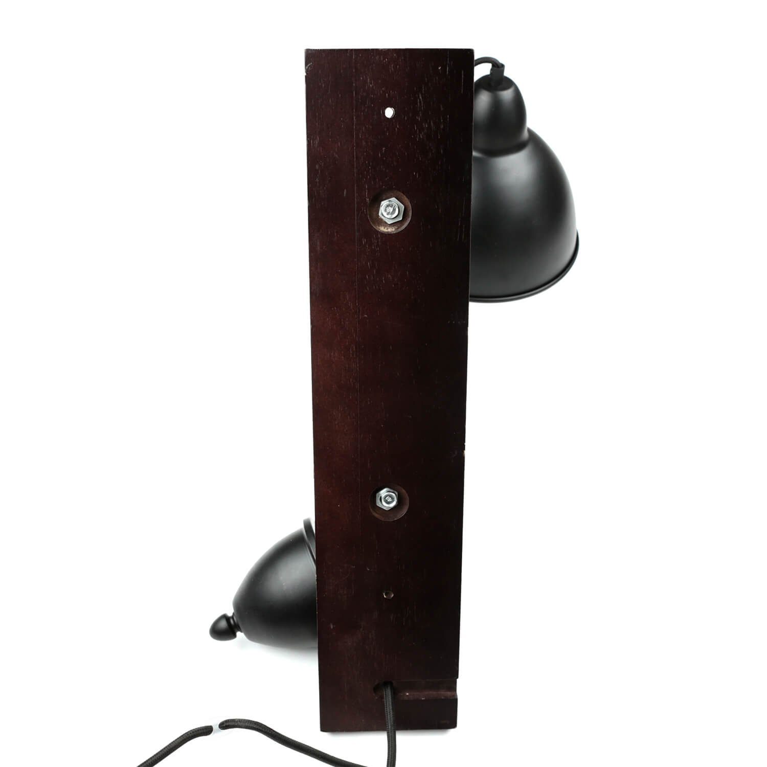ohne E14 Schalter Leuchtmittel, Schwarz Wandlampe Wandleuchte BROCK, mit Licht-Erlebnisse verstellbar Holz Natur Metall