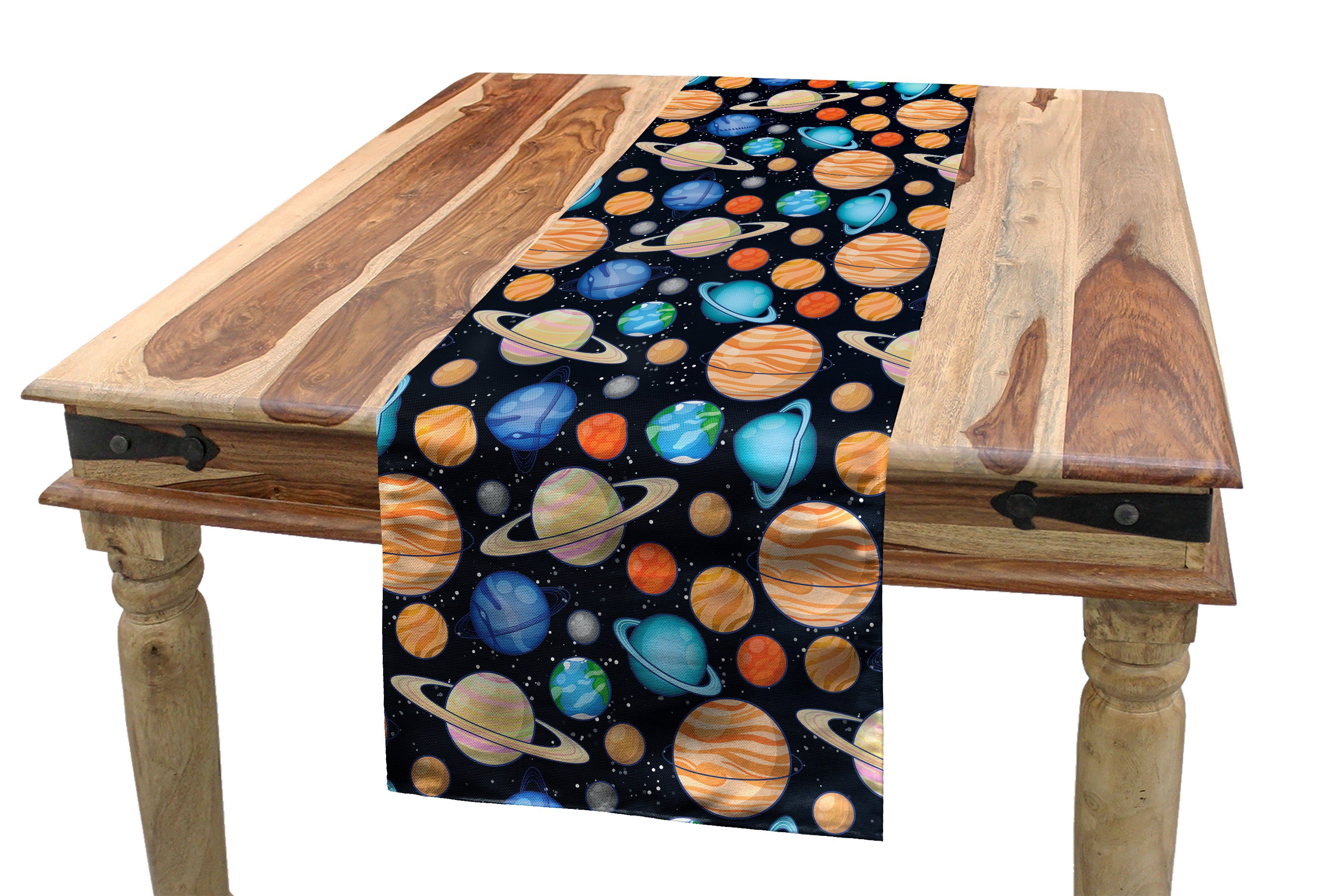 Space Galaxis Esszimmer Rechteckiger Art Abakuhaus Galaxy Tischläufer, Dekorativer Sonnen Tischläufer Küche