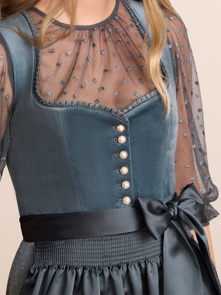 Krüger Madl Dirndl Dirndl Hannelin 70cm Länge blau