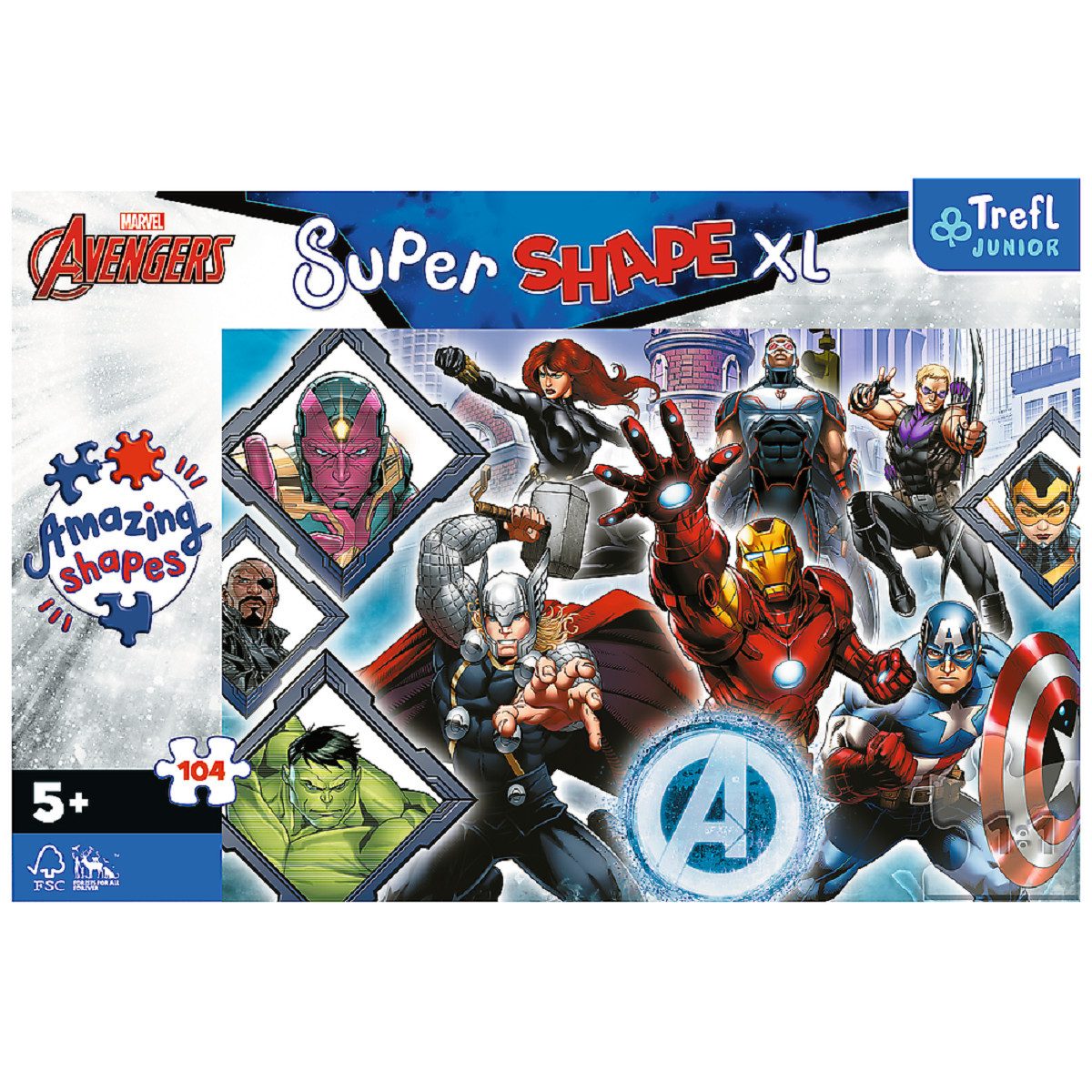 MARVEL Puzzle Avengers Puzzle Spannende Herausforderung für Fans, 104 Puzzleteile