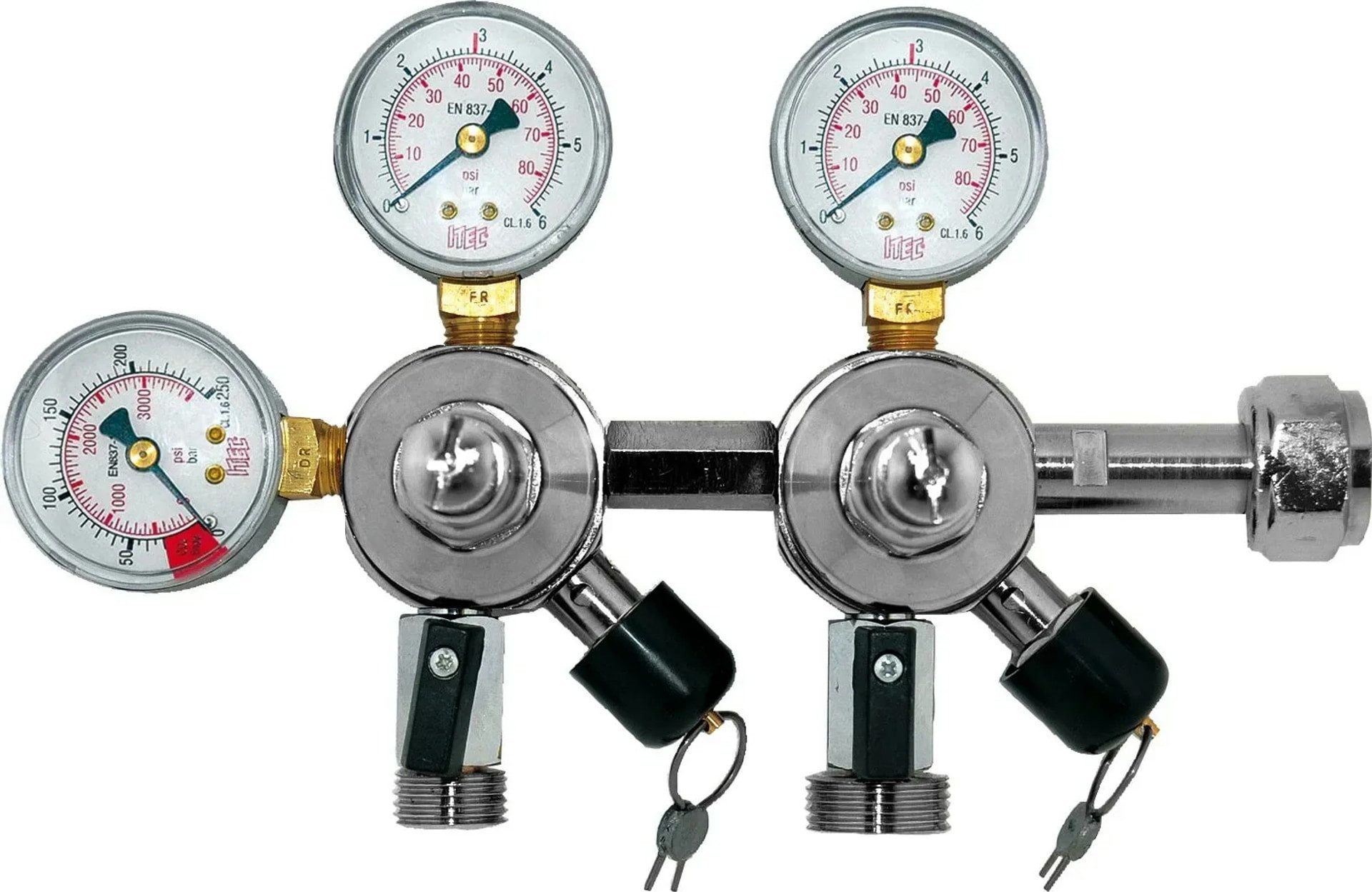ich-zapfe Druckminderer Druckminderer, СO2 Manometer - 2 Druckanzeigen für Bier und AFG, Zapfa