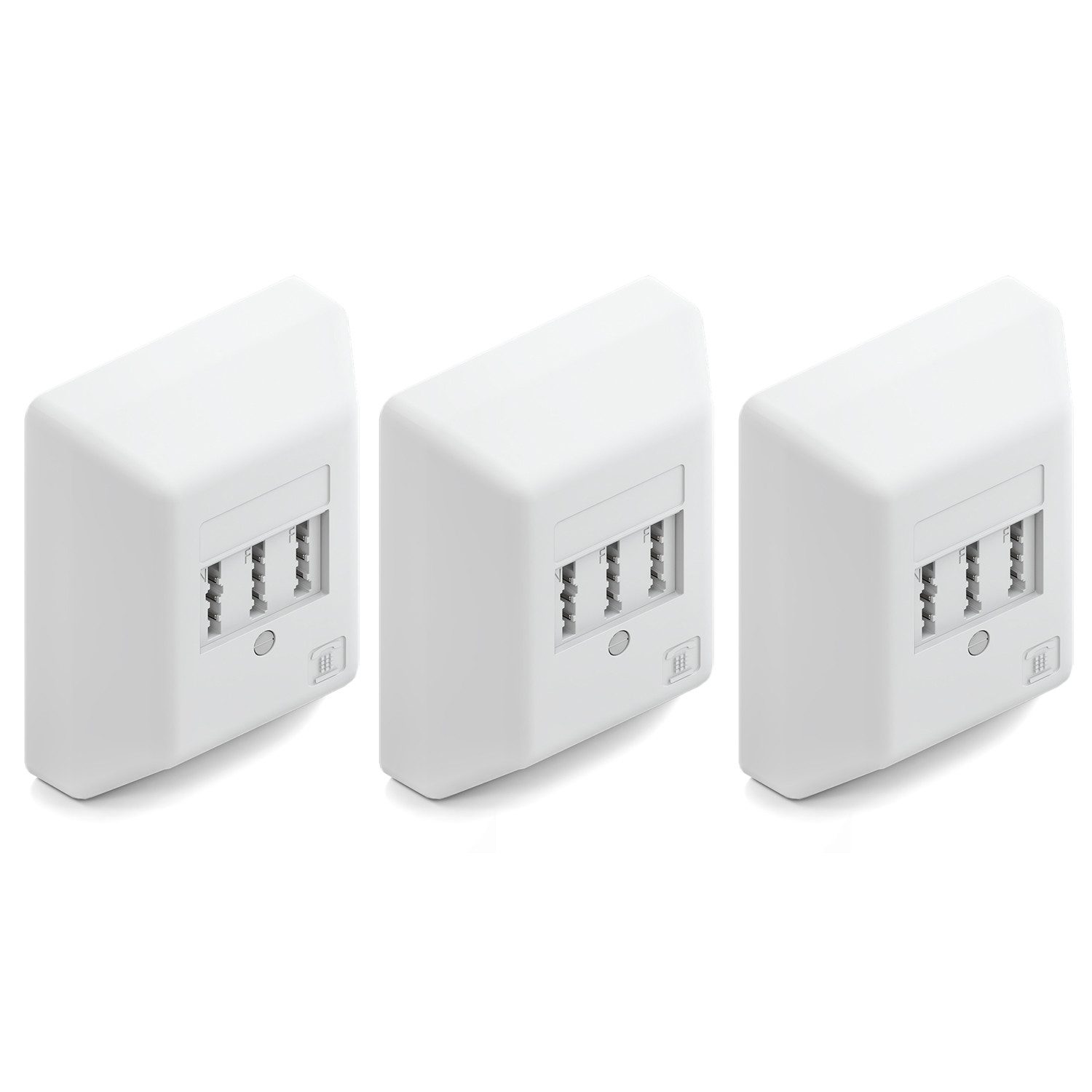 deleyCON deleyCON 3x Telefondose TAE NF/F Aufputzdose NFF 2x Telefon + 1x Netzwerk-Adapter