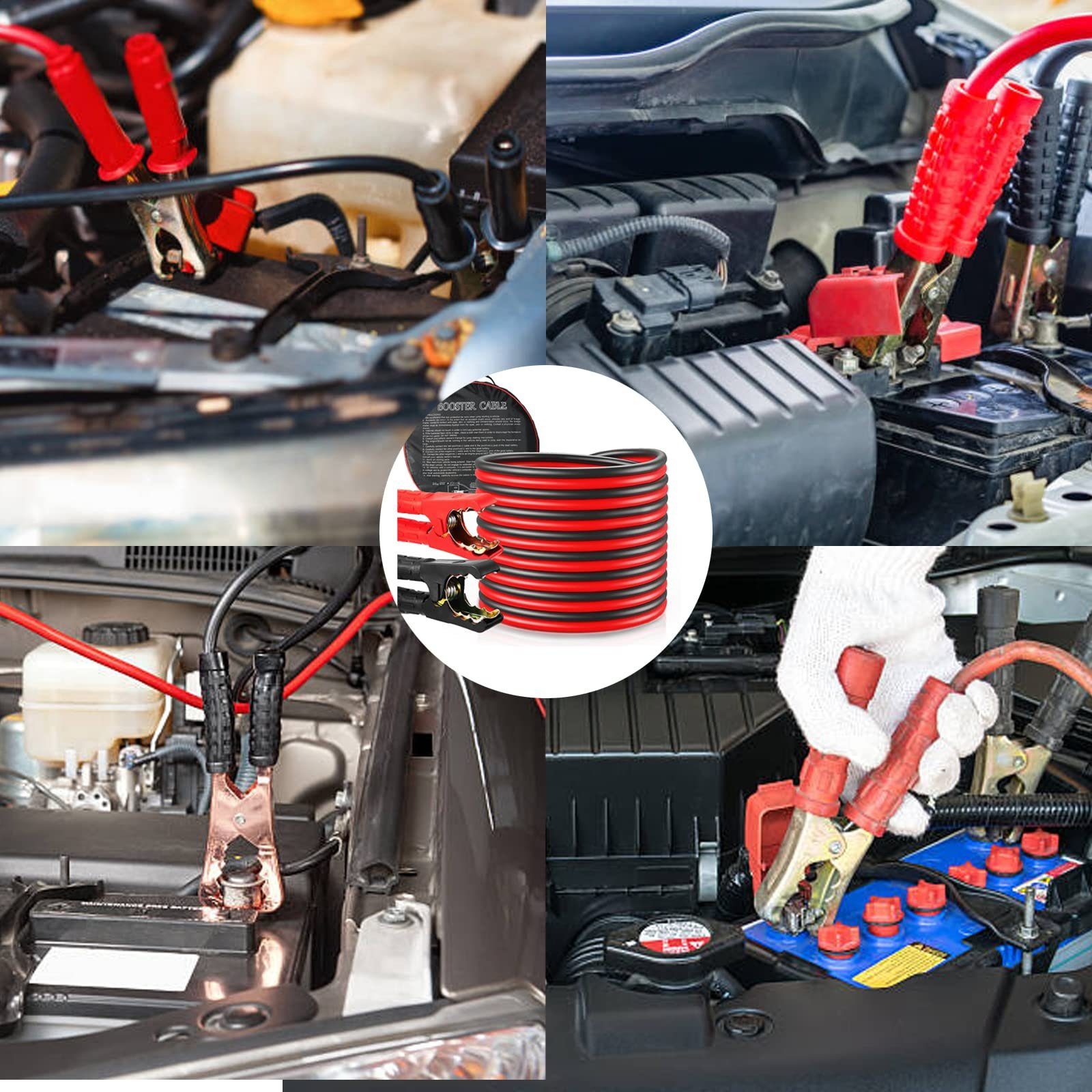 TLGREEN Starthilfekabel, (400 cm), 12V/24V Überbrückungskabel, Starterkabel Set, 30mm² 1000A