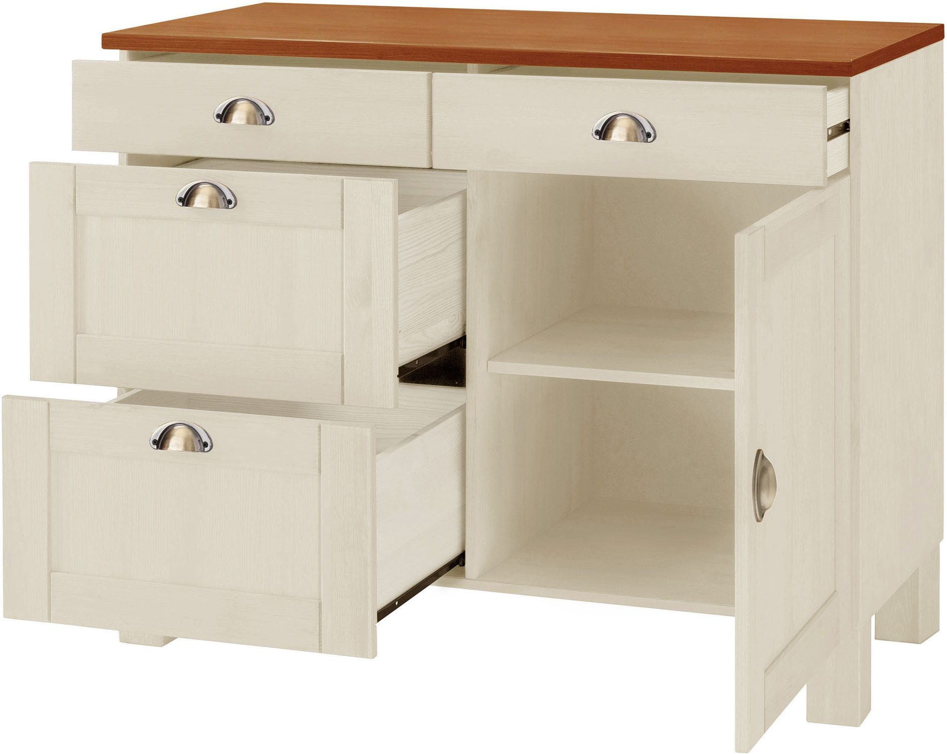 Home affaire Unterschrank Oslo 100 cm breit, in 2 Tiefen, mit 23 mm Arbeitsplatte, 2 Schubkästen – Bild 4 von 5