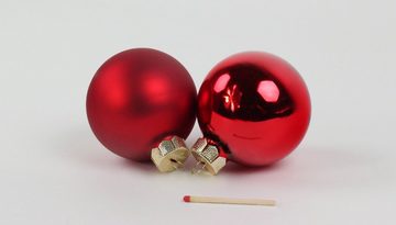 Lucht Weihnachtsbaumkugel Glas-Kugel-Box Ø 6 cm rot matt/glänzend 28 Stück von Lucht
