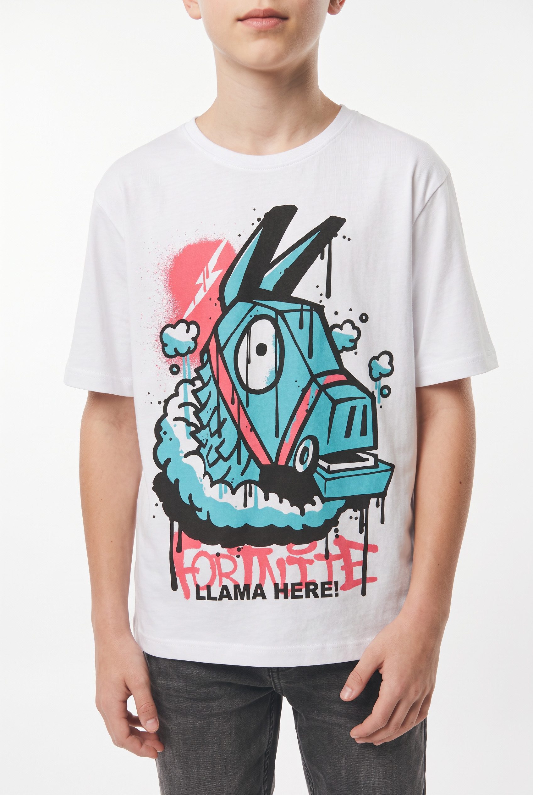 Name It T-Shirt NKMJEF FORTNITE SS NREG TOP BOX VDE Baumwolle, regular fit – Bild 3 von 5