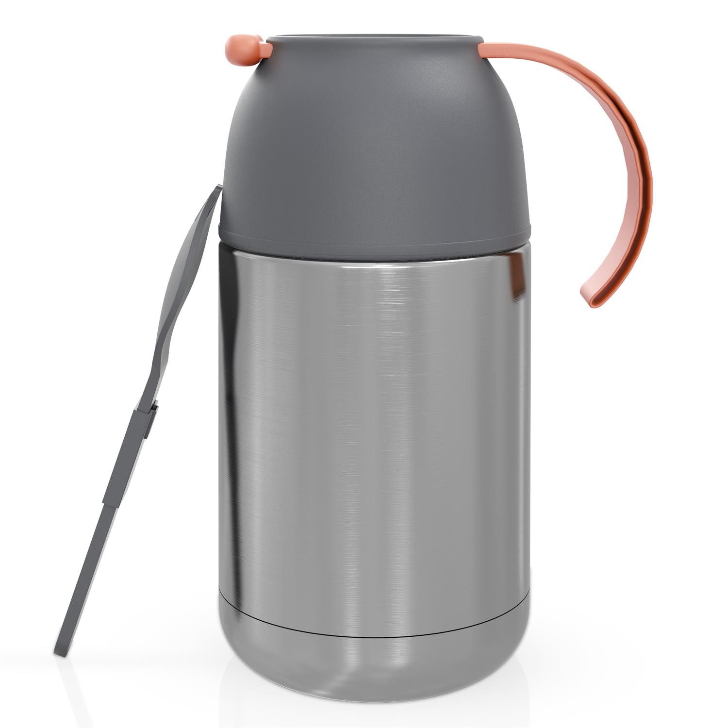 Intirilife Thermobehälter, Edelstahl, Thermobehälter 650ml Auslaufsicher BPA-frei Isolierbehälter Outdoor
