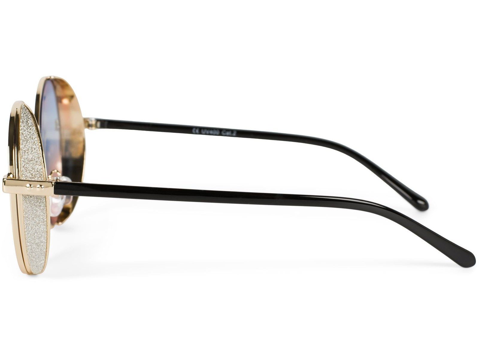 styleBREAKER Sonnenbrille Runde Sonnenbrille mit Glitzer Side Shield (1-St) Gradient