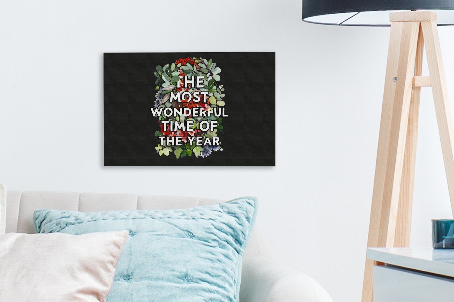 OneMillionCanvasses® Leinwandbild Pflanzen - 30x20 Wandbild cm Aufhängefertig, Blumen St), (1 Weihnachten, Zitate - Wanddeko, Leinwandbilder, 