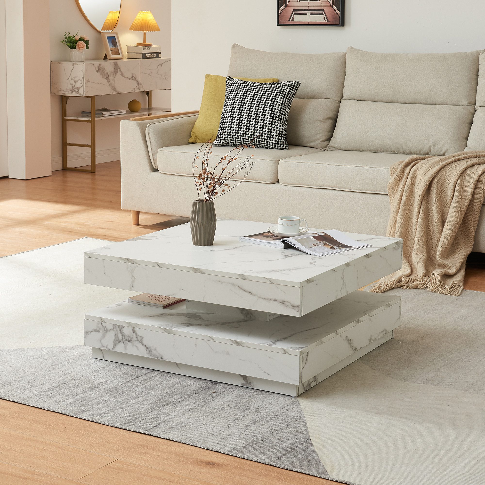 en.casa Couchtisch, »Florenz« quadratisch 76 x günstig online kaufen