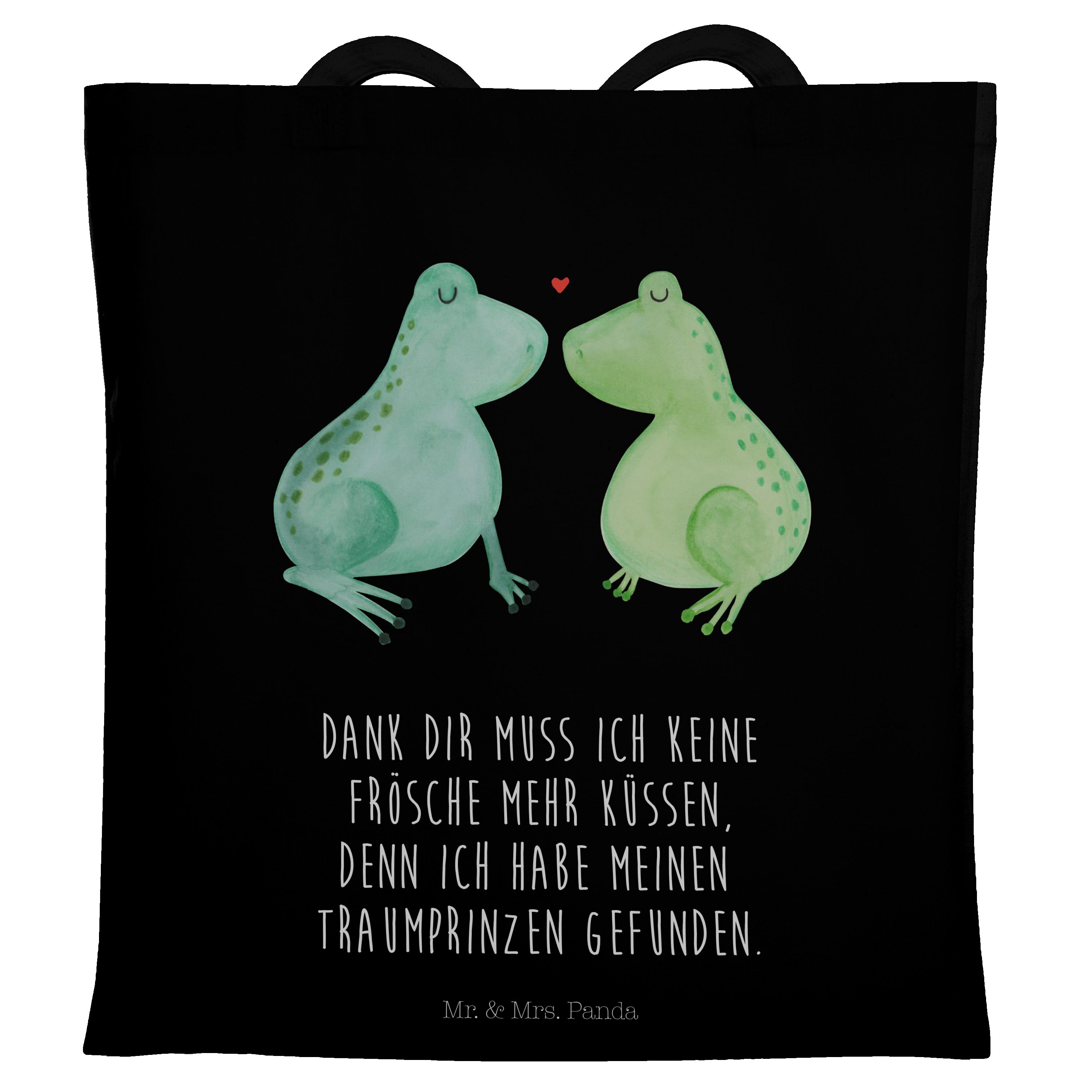 Geschenk, - Liebe & Frosch Mr. (1-tlg) Hocheitstag, Mrs. Stoffbeutel, Panda - Tragetasche Schwarz Partner,