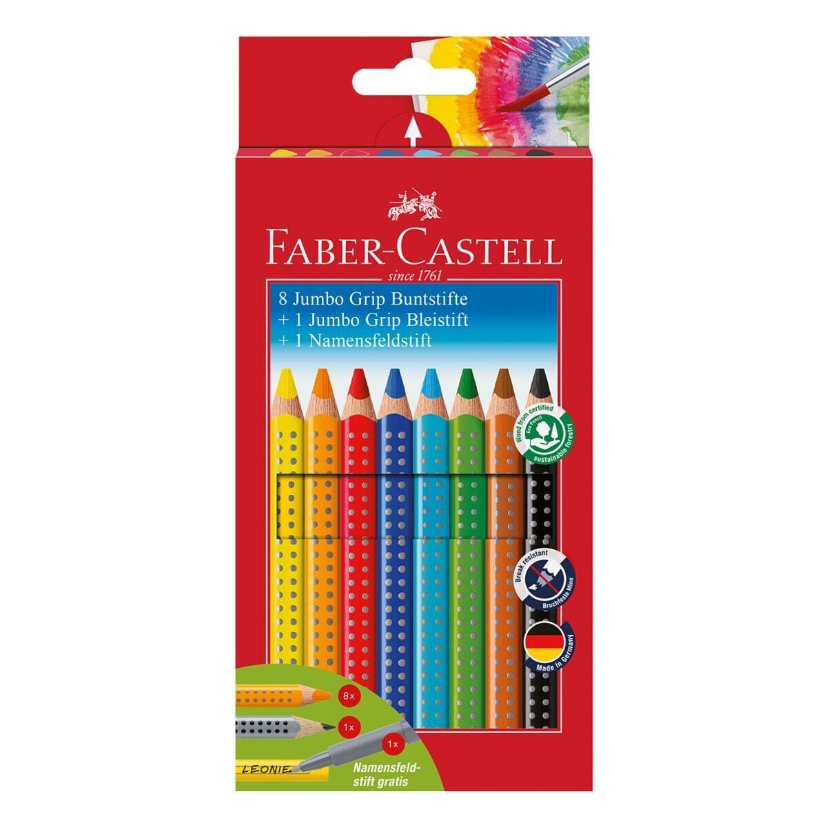 Faber-Castell Buntstift Jumbo GRIP, (10-tlg), mit rutschfester Soft-Grip-Zone