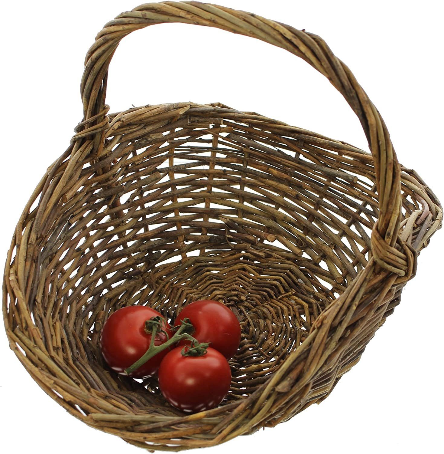 Aufbewahrungskorb Bügelkorb "Natur" aus Weide, braun, 37x27 cm, Obstkorb, Pilzkorb
