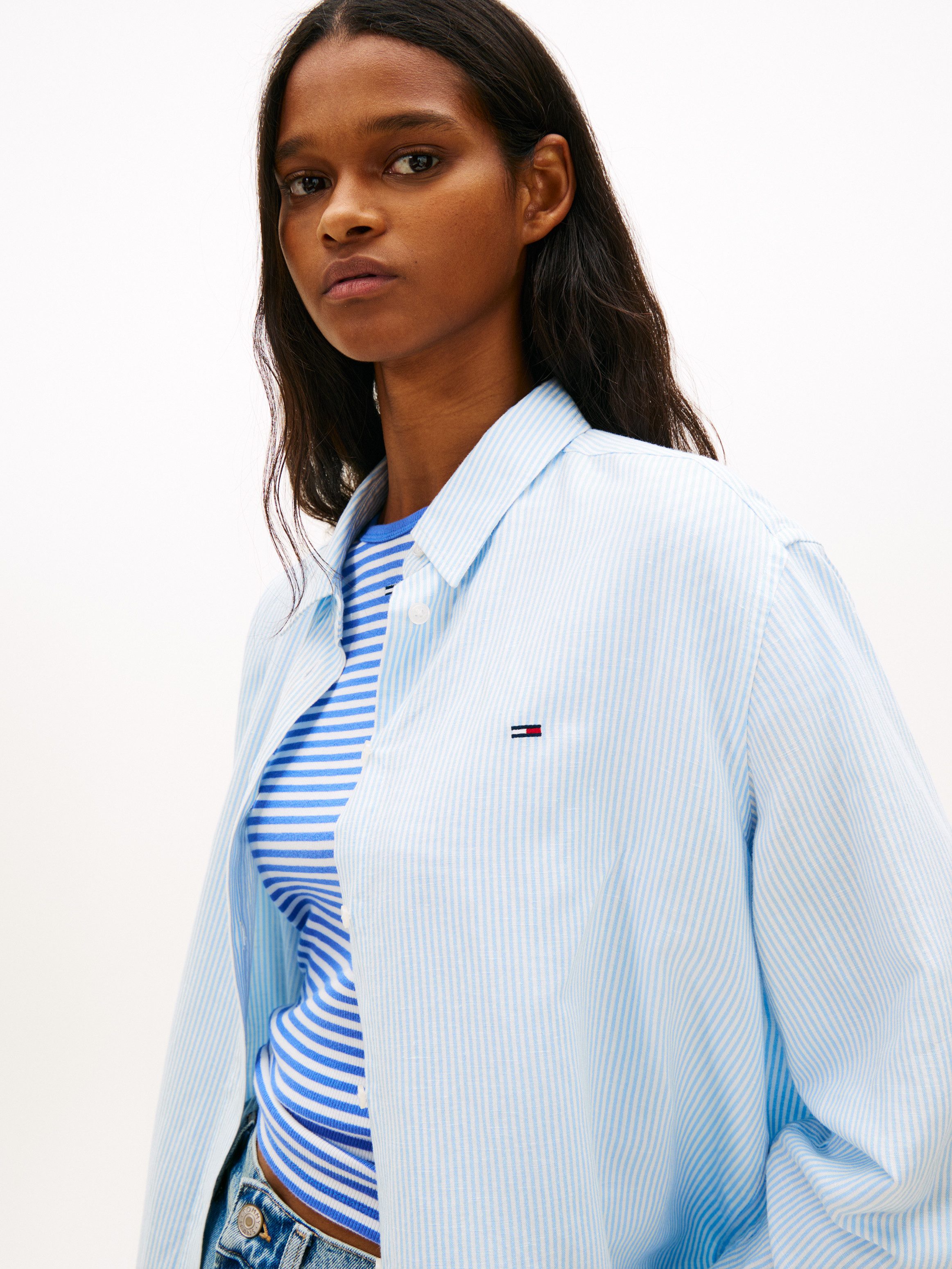 Tommy Jeans Hemdbluse TJW RLX LINEN SHIRT mit zeitlosem Design, Leinen-Mix, Relaxed Fit