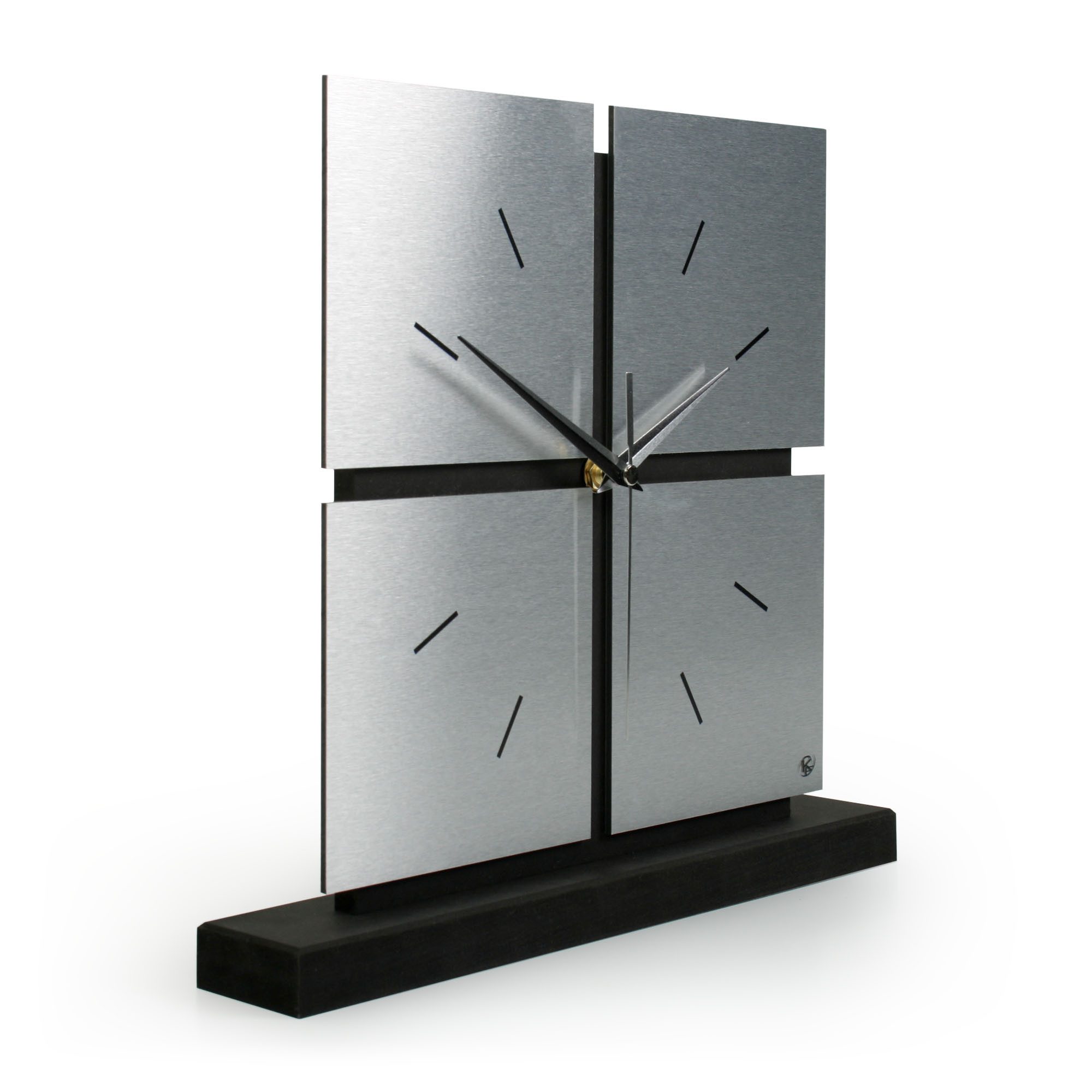 Kreative Feder Standuhr Standuhr „Silver Squares“ aus Holz, schwarze Tisch- günstig online kaufen