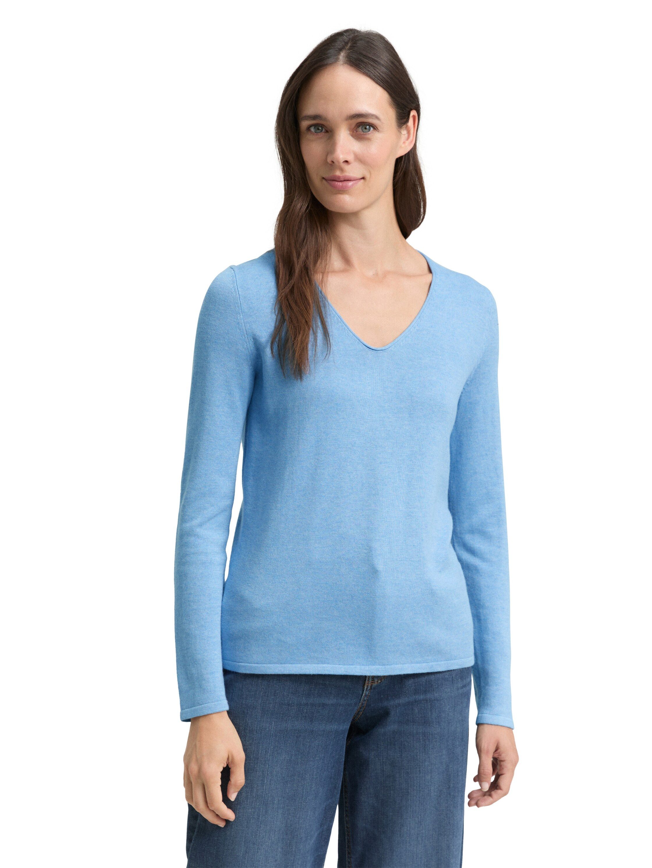 TOM TAILOR V-Ausschnitt-Pullover aus Feinstrick günstig online kaufen