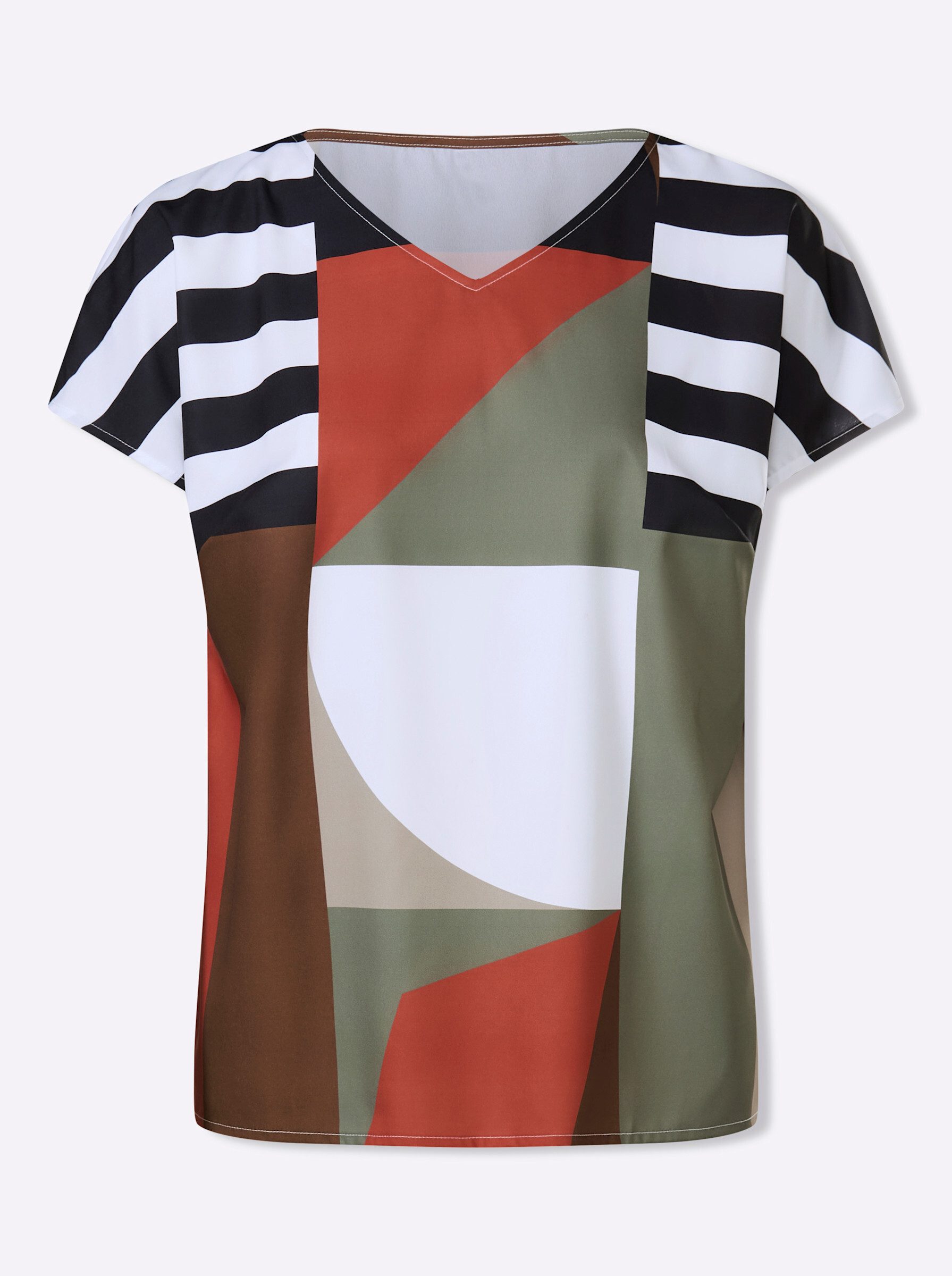 Klassische Bluse Schlupfbluse Kurzarm
