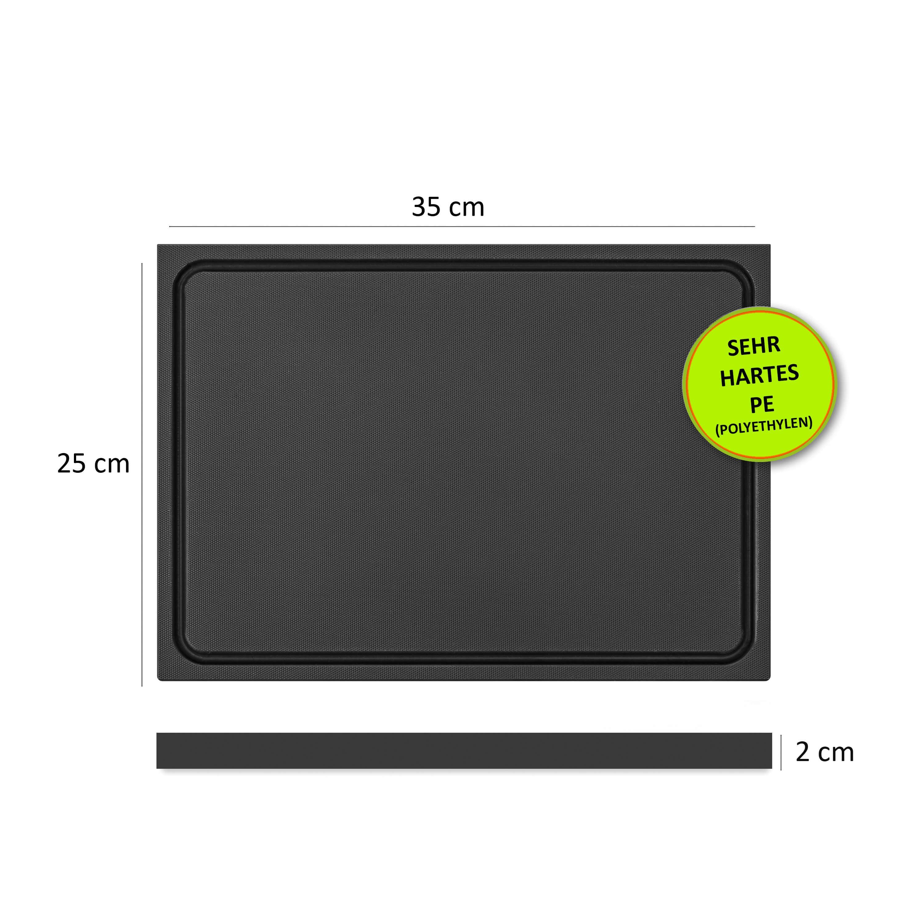 Morleos Schneidebrett Schneidebrett mit Saftrille aus HDPE 500 Kunststoff, Kunststoff, (1-St., Schneidebrett), HDPE500 Kunststoffbrett, mit Saftrille, extra dic – Bild 4 von 5
