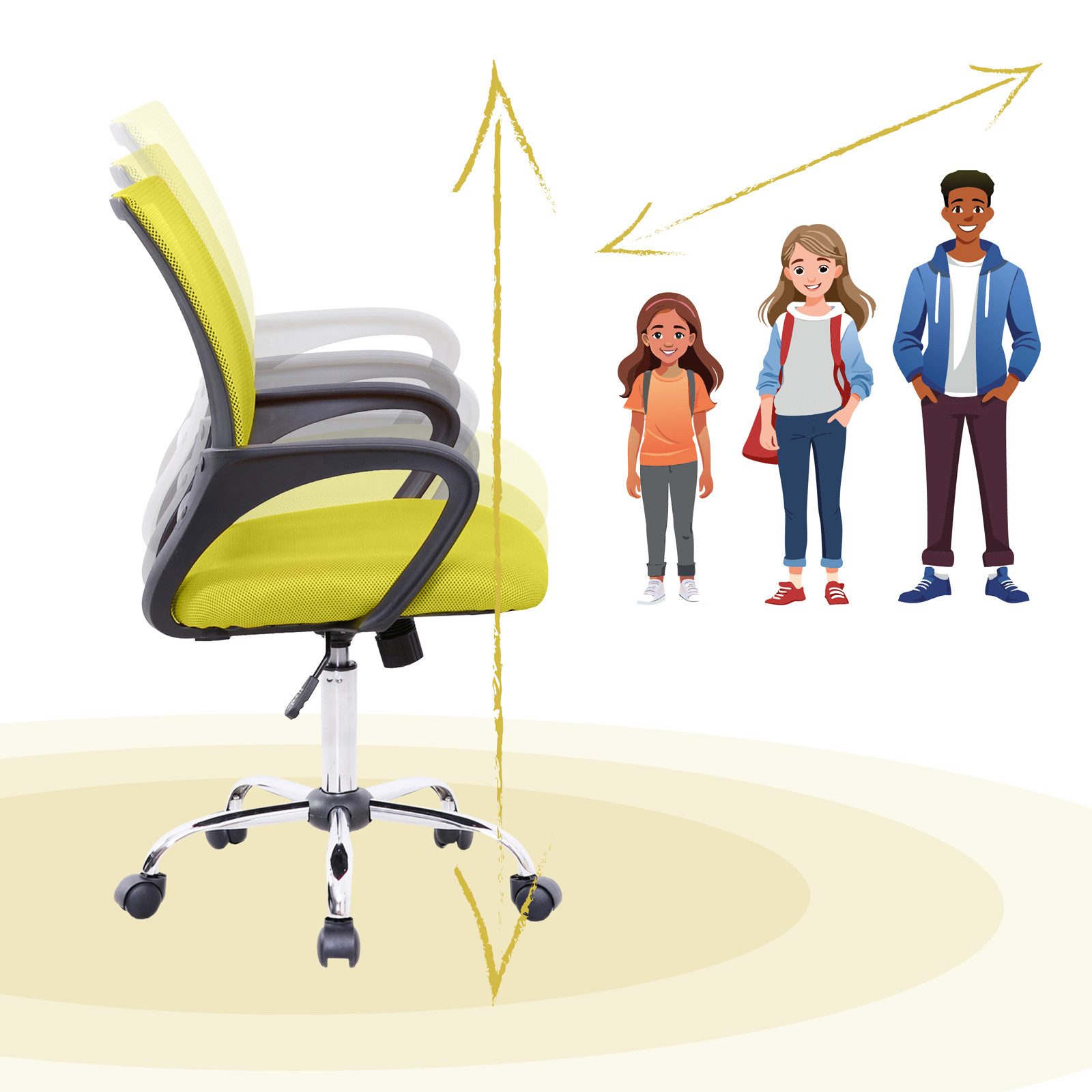 SVITA Schreibtischstuhl CYDNEY (Einzeln), Stufenlos höhenverstellbar, 360° günstig online kaufen