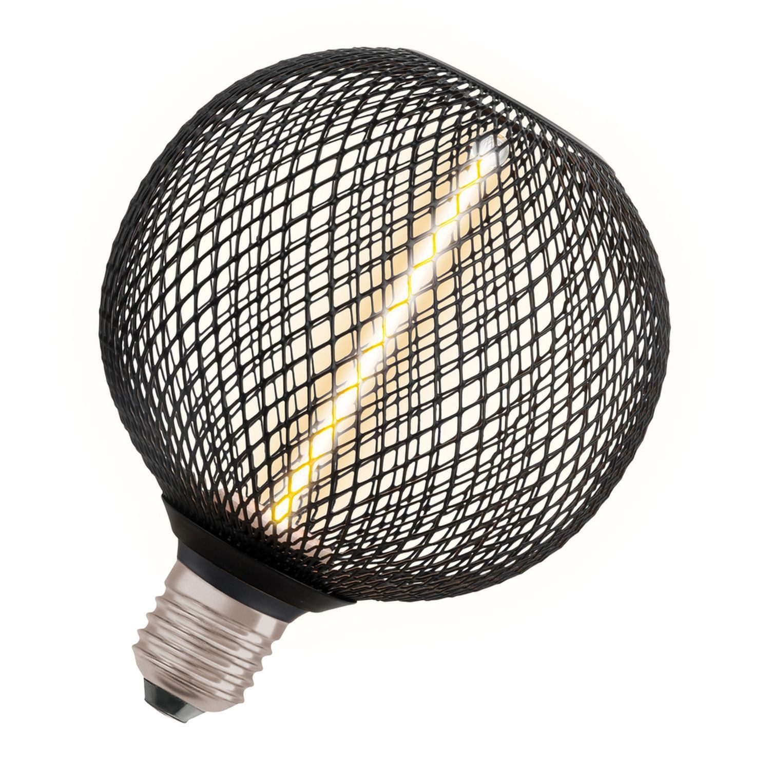 Licht-Erlebnisse LED-Leuchtmittel LAMP, E27, Warmweiß, E27 Schwarz Ø 12.5 cm 1800 K 110 lm ultra-warmweiß dimmbar Deko Lampe