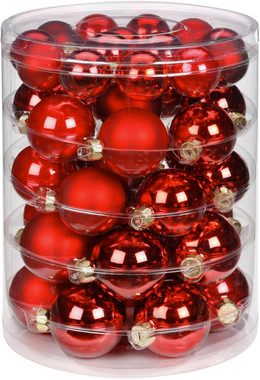 MAGIC by Inge Weihnachtsbaumkugel Ruby Red, Weihnachtsdeko, Christbaumschmuck (46 St), Christbaumkugeln aus Glas, 45 Kugeln Ø ca. 4-6 cm, inkl. Spitze 28 cm
