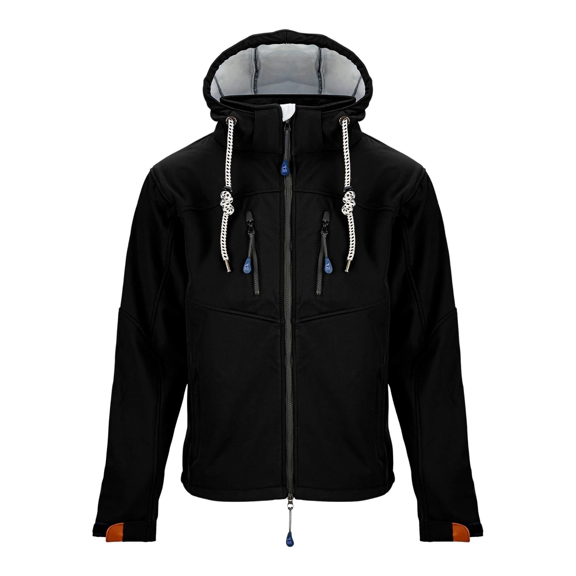 atmungsaktiv Softshelljacke Michael black Heinen Herren winddicht, wasserfest,