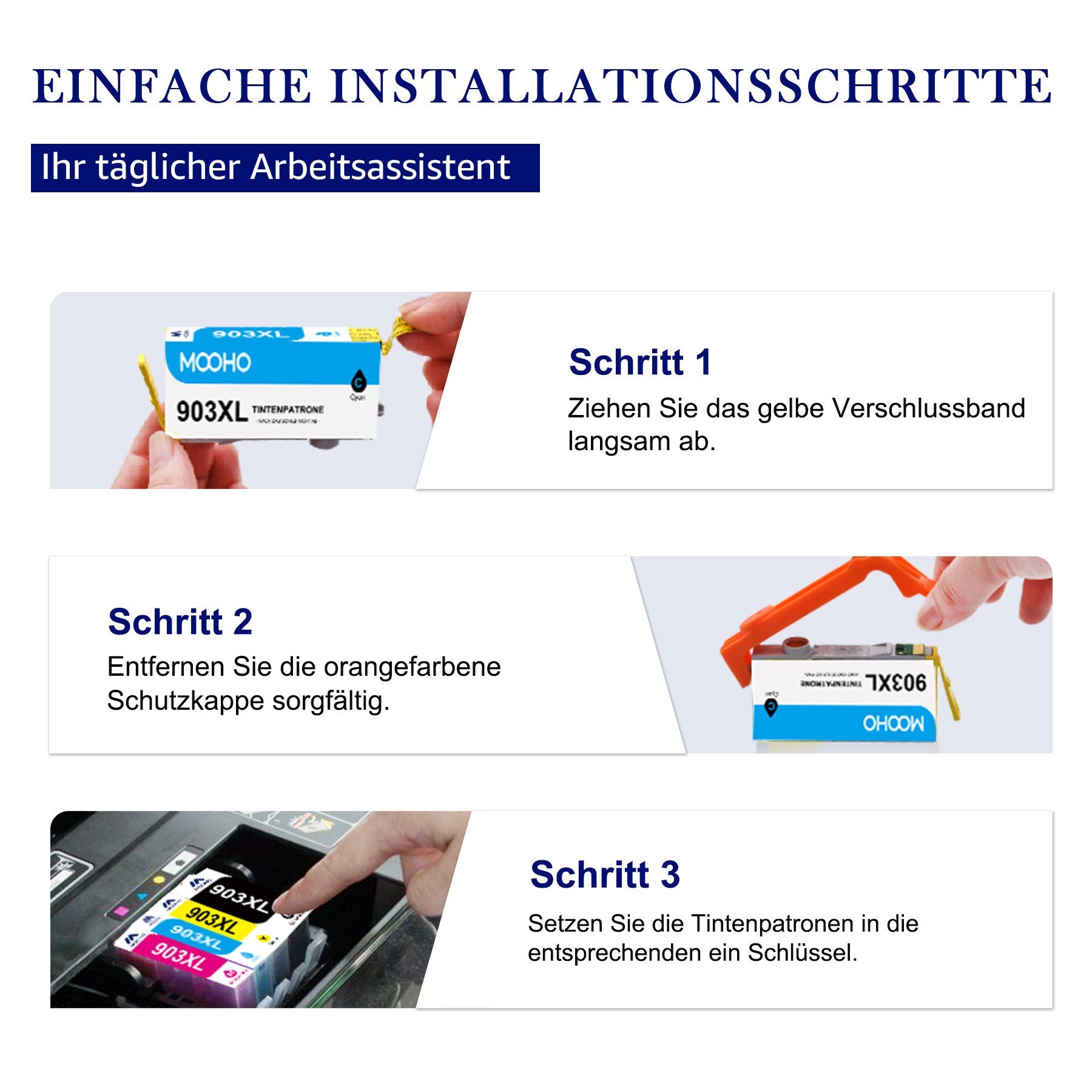 Pro 6978 Tintenpatrone 6976 6970 6966 6960 903XL 6961 6974 6971 All-in-One) 6965 Officejet 903 Druckerpatronen HP ersetzt 6964 MOOHO (6968 6963 6975 6979 6962 für 5PK 6950