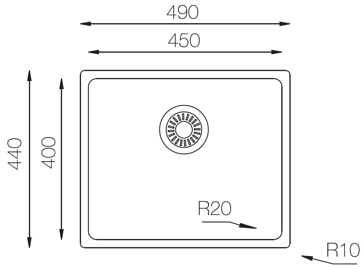 RESPEKTA built-in sink, 44/22.5 cm