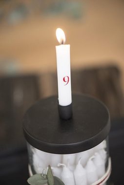 Ib Laursen Kerzenhalter Glashalter dünne Kerzen Metalldeckel