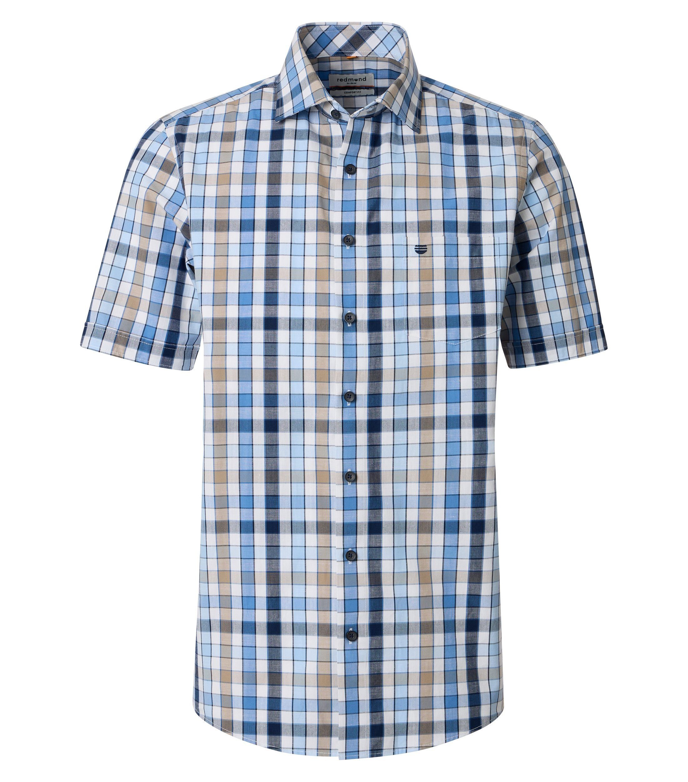 Redmond Kurzarmhemd kariert Modern Fit