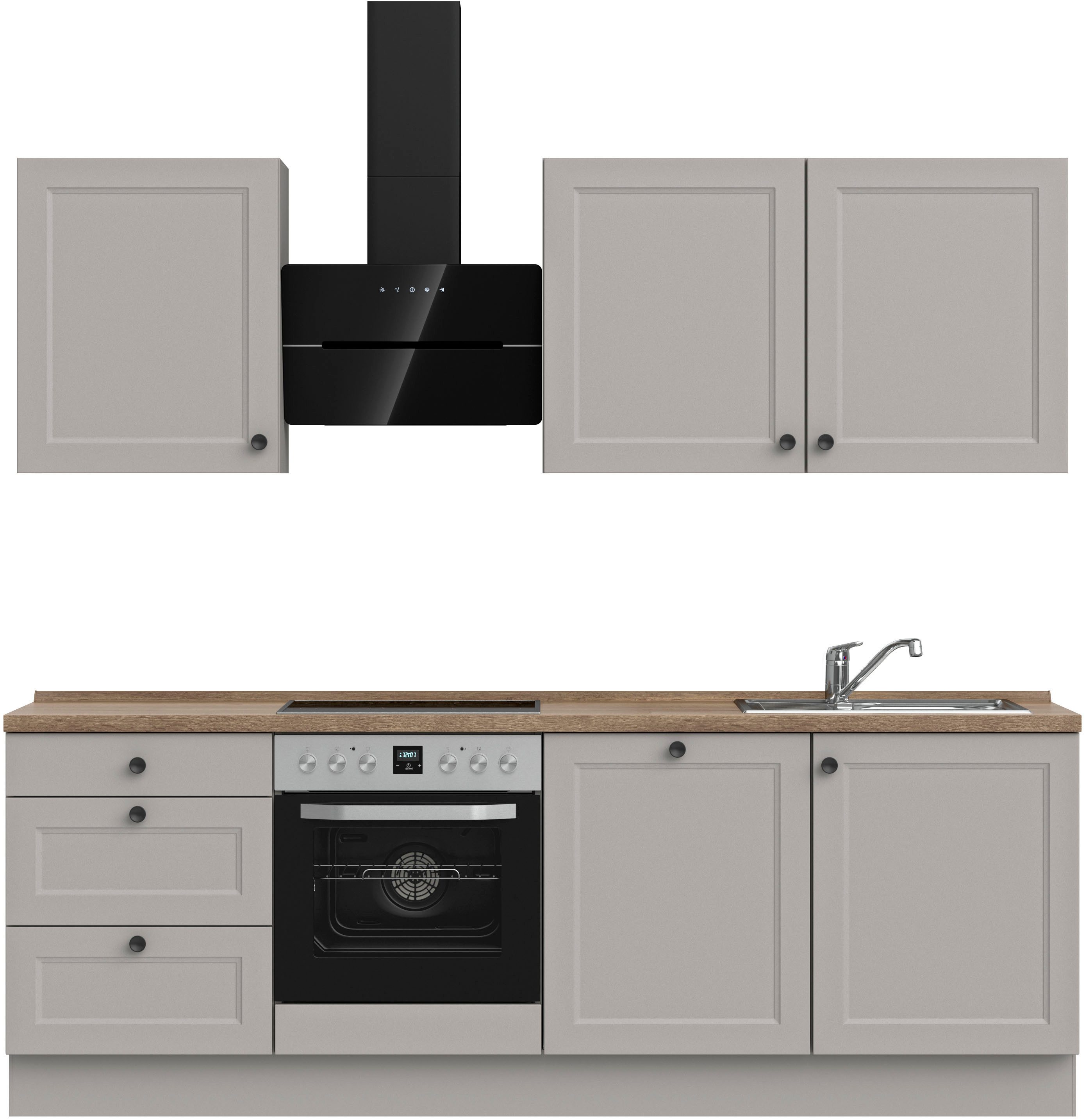 nobilia® Küchenzeile "Cascada II", vormontiert, Breite 240 cm, Ausrichtung wählbar, wahlw. mit E-Geräten