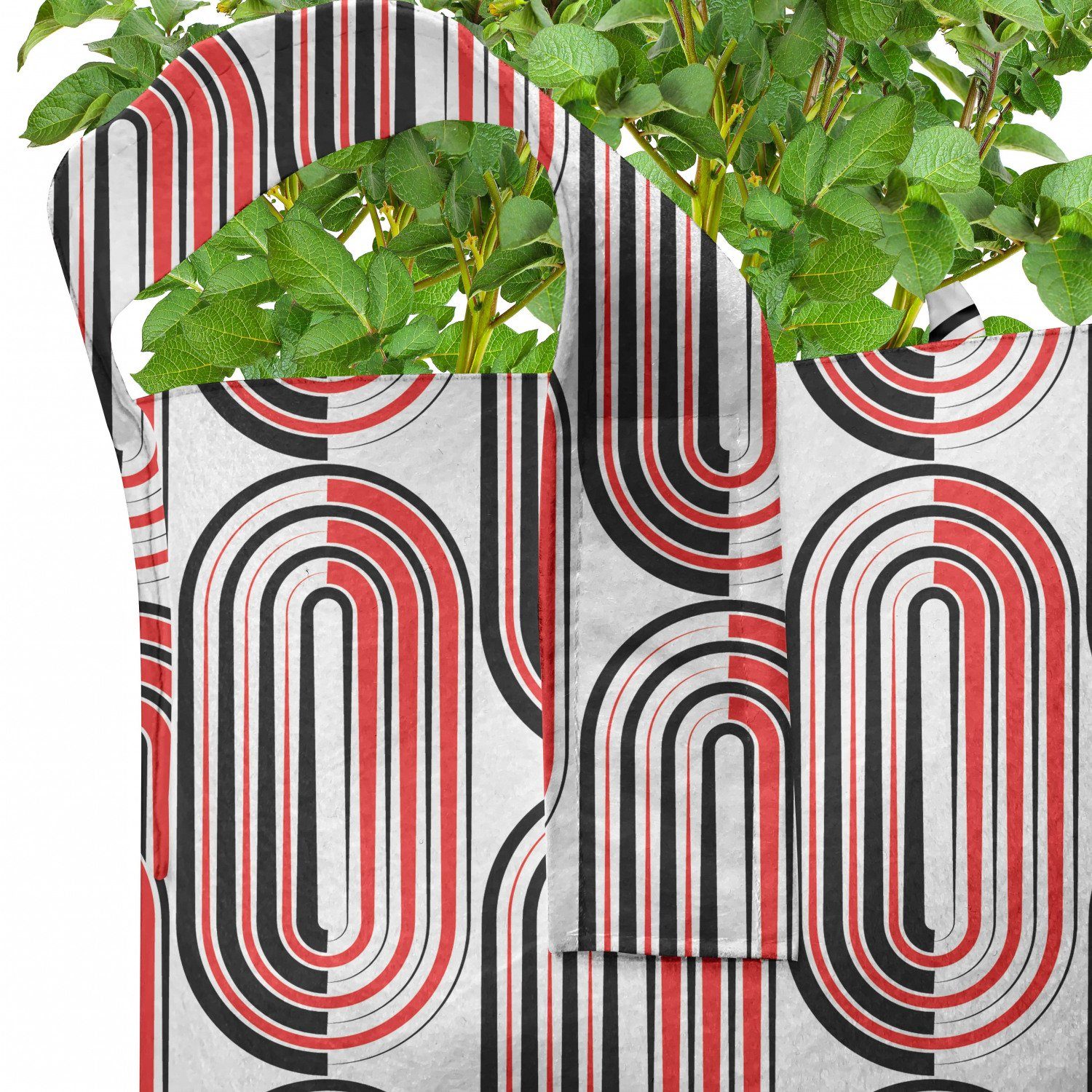 Pflanzkübel Abakuhaus Stofftöpfe rot Abstrakte Pflanzen, hochleistungsfähig Curves Ellipse Griffen mit für