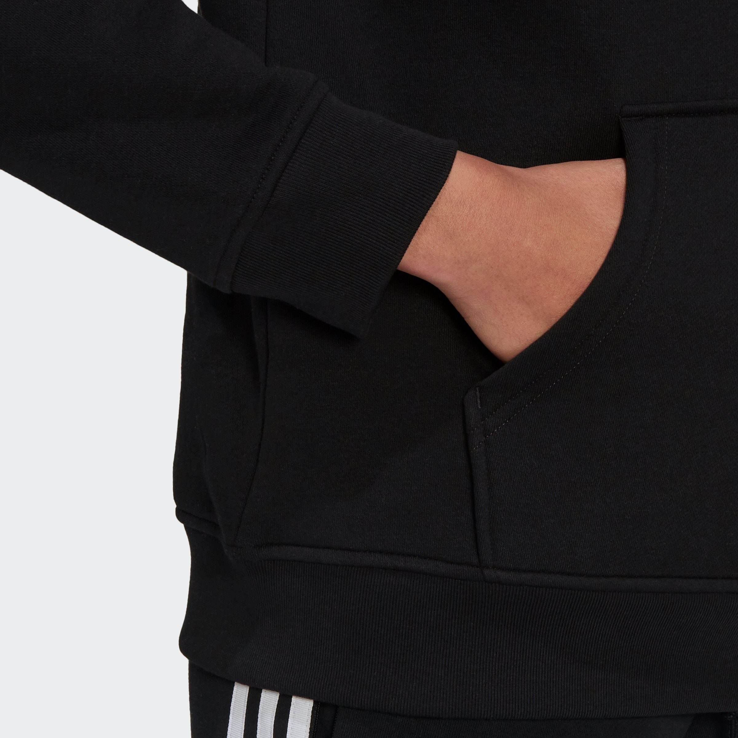 BLACK adidas HOODIE ADICOLOR ESSENTIALS Kapuzensweatshirt FLEECE Originals